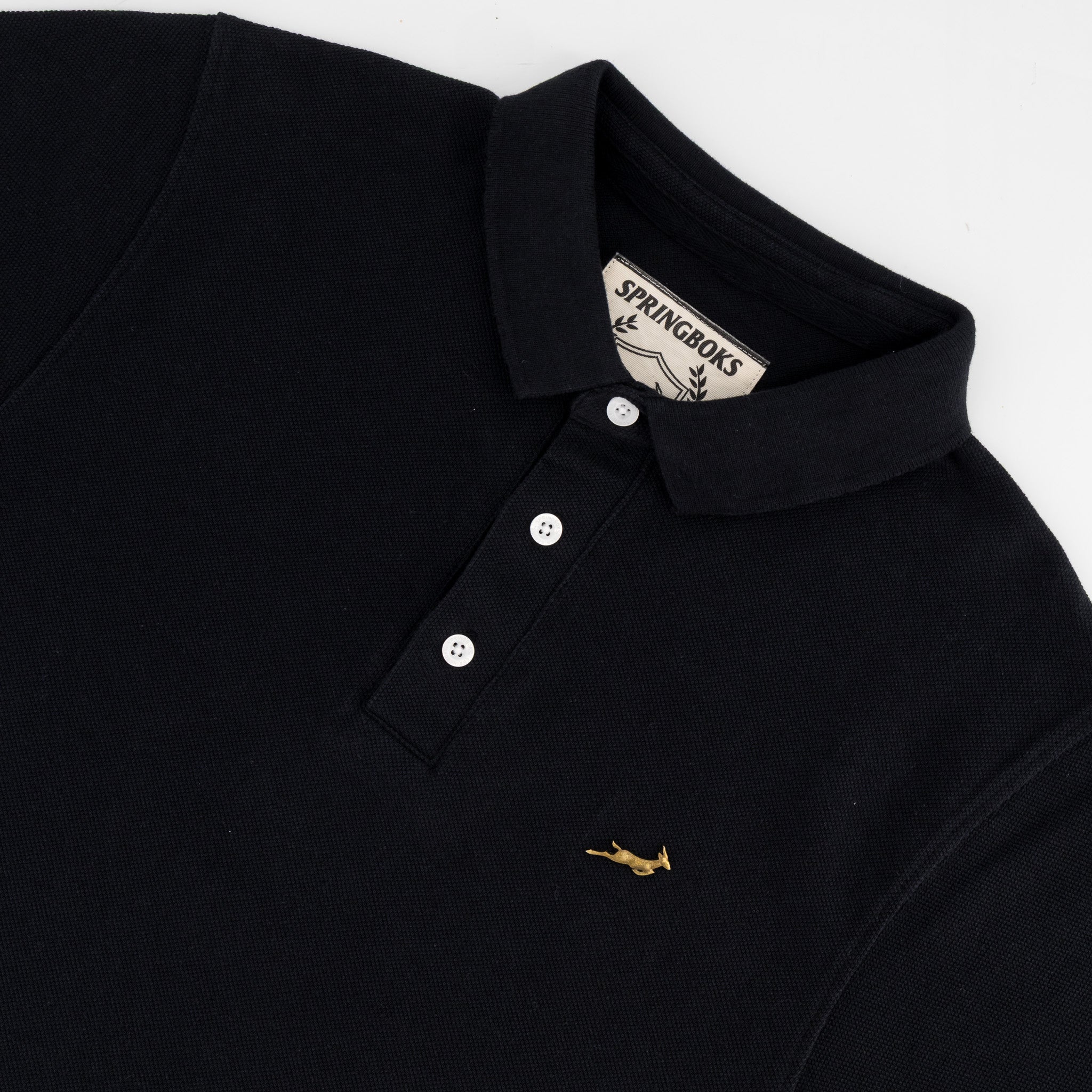 Springboks Metal Rivet SS Polo - Black