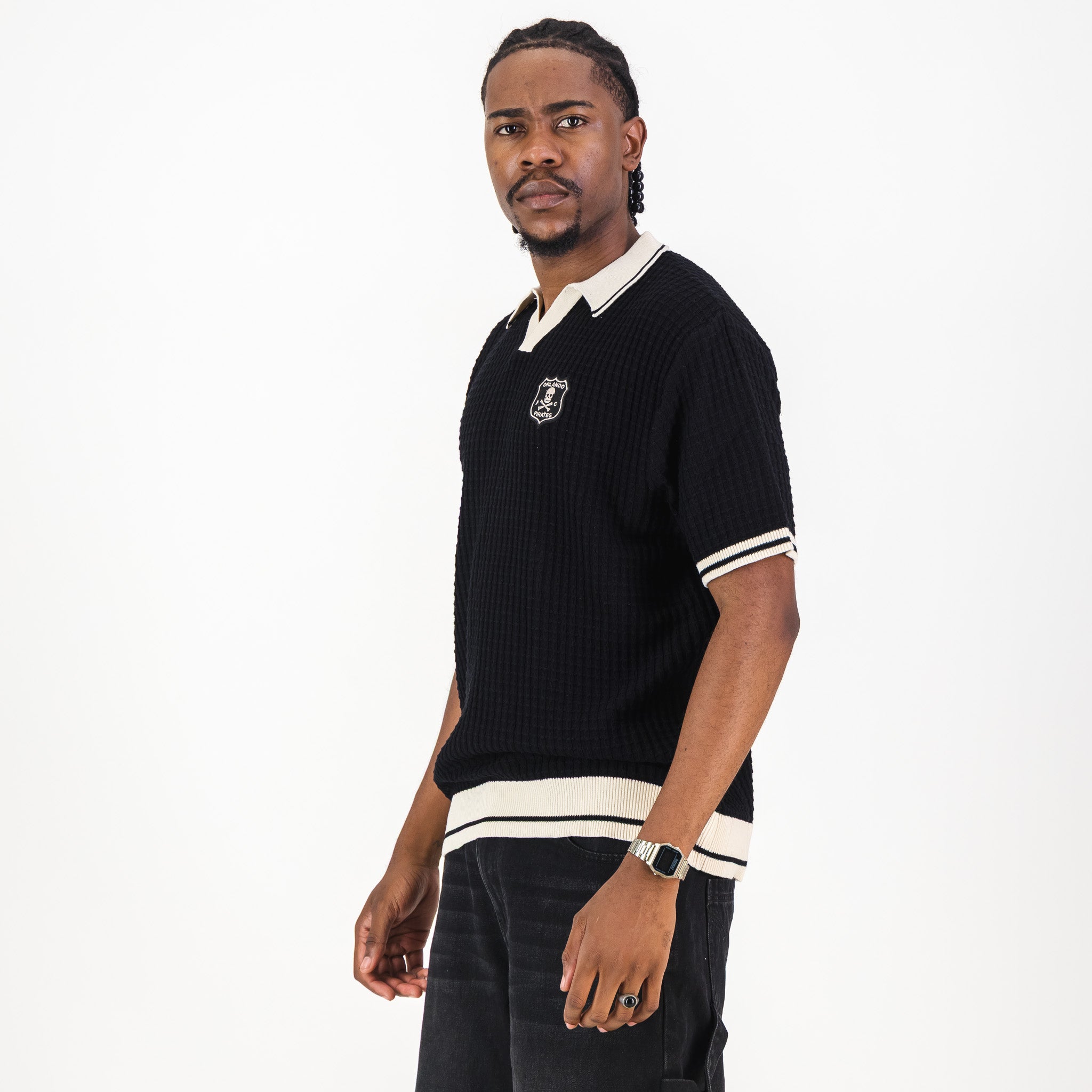 Orlando Pirates Basket Weave SS Knit Jersey-Black