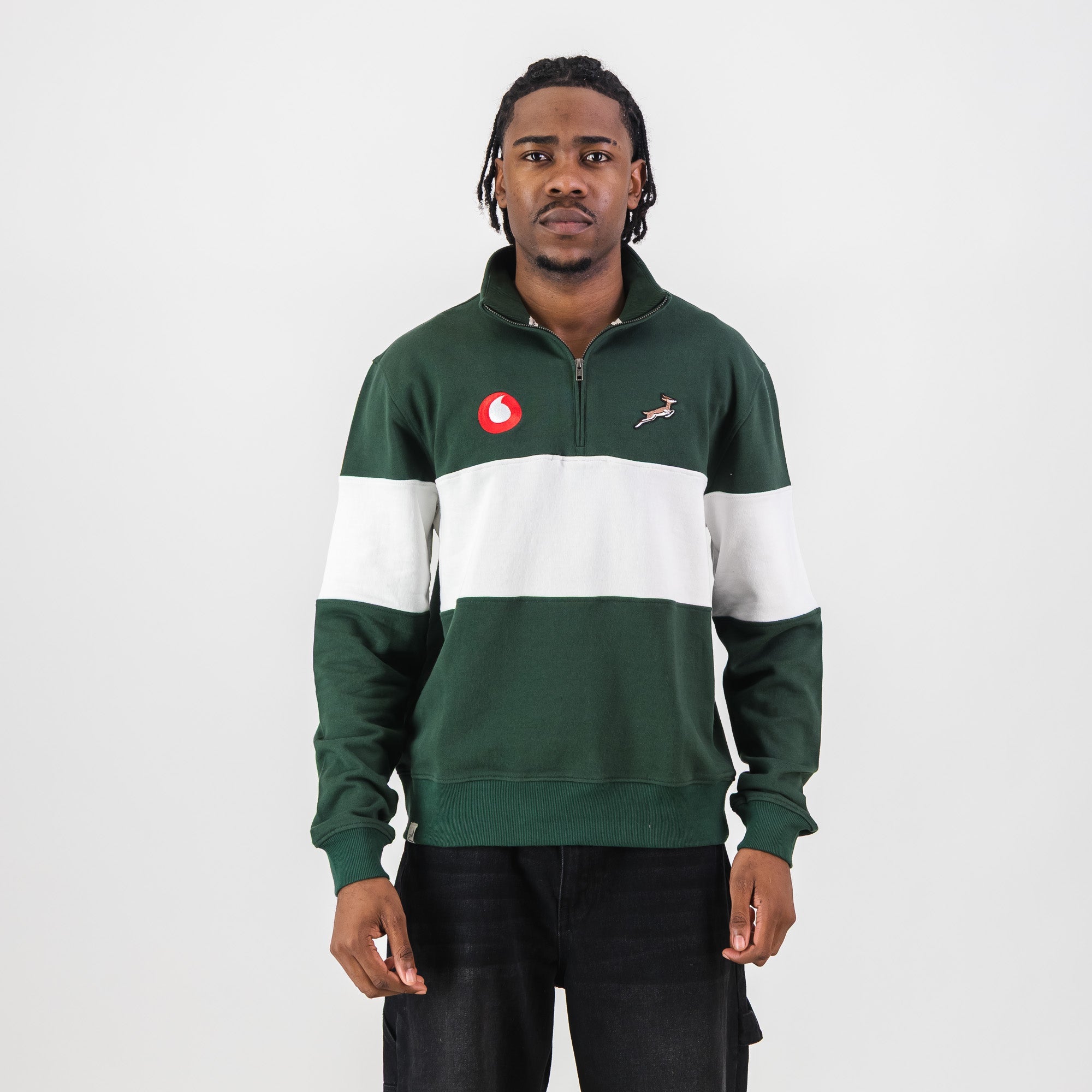 B2B Vodacom SB Classic Hoop Quarter Zip - OS Green - Old School