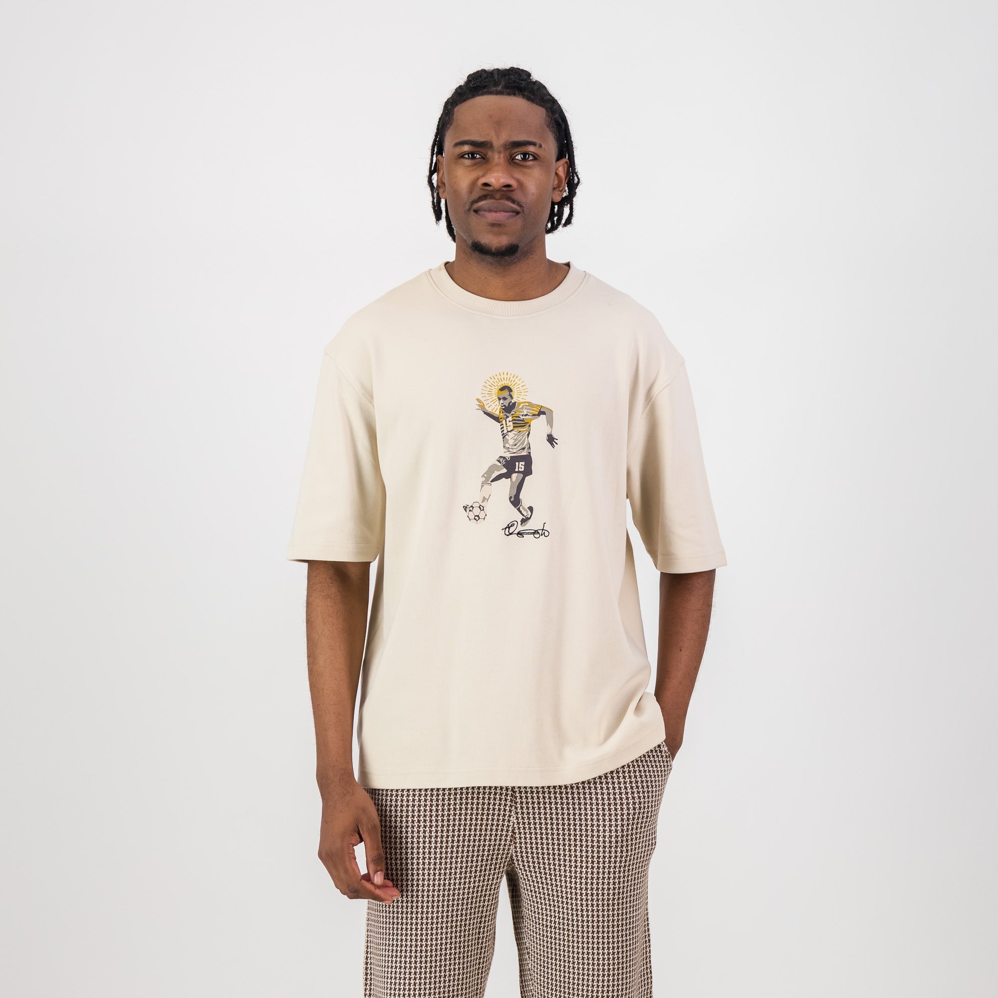 Doctor Khumalo Boxy Crew Tee-Ivory – Old School