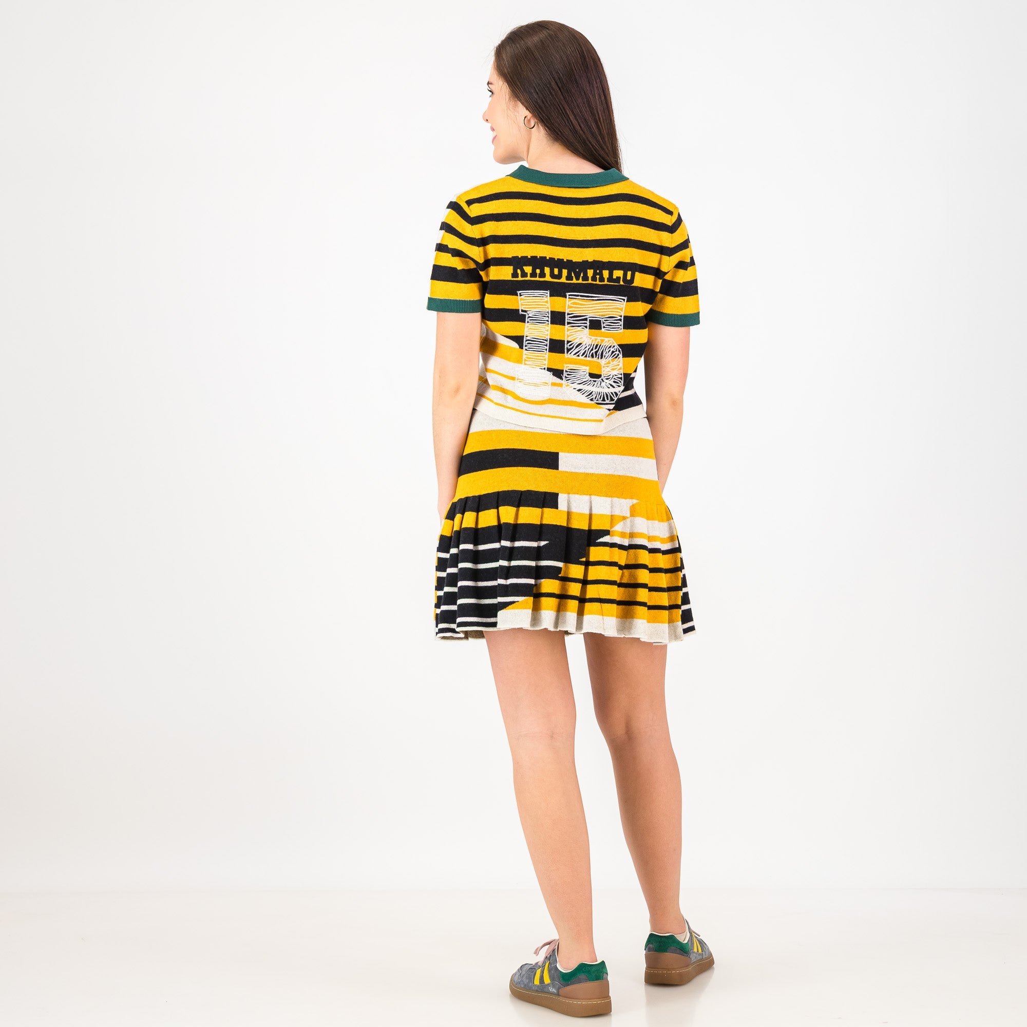 Doctor Khumalo Pleated Knit Mini Skirt - Ivory - Old School