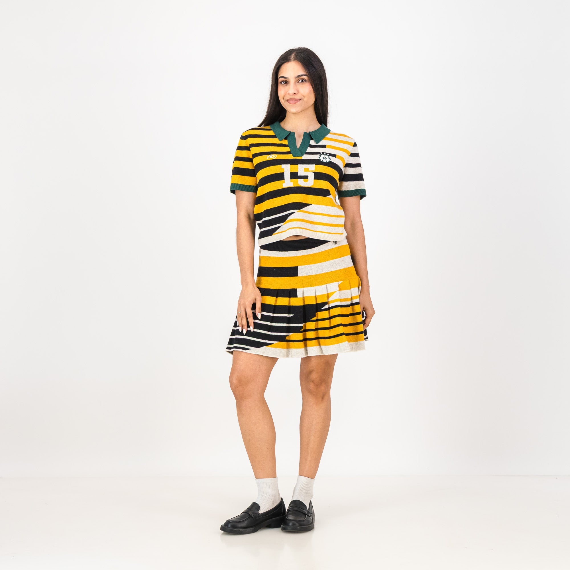 Doctor Khumalo Pleated Knit Mini Skirt - Ivory - Old School