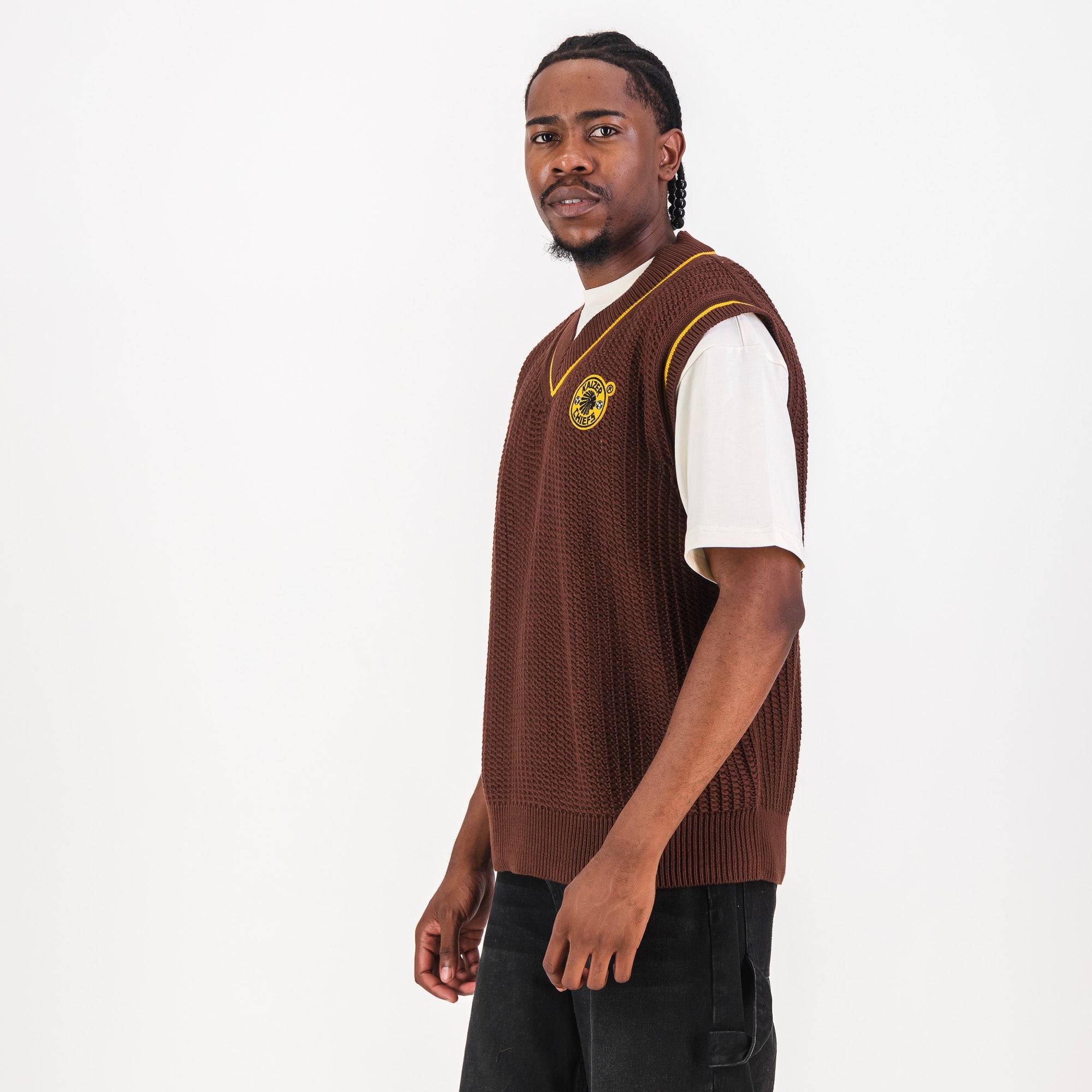 Kaizer Chiefs Heritage Crochet Vest - Chocolate - Old School