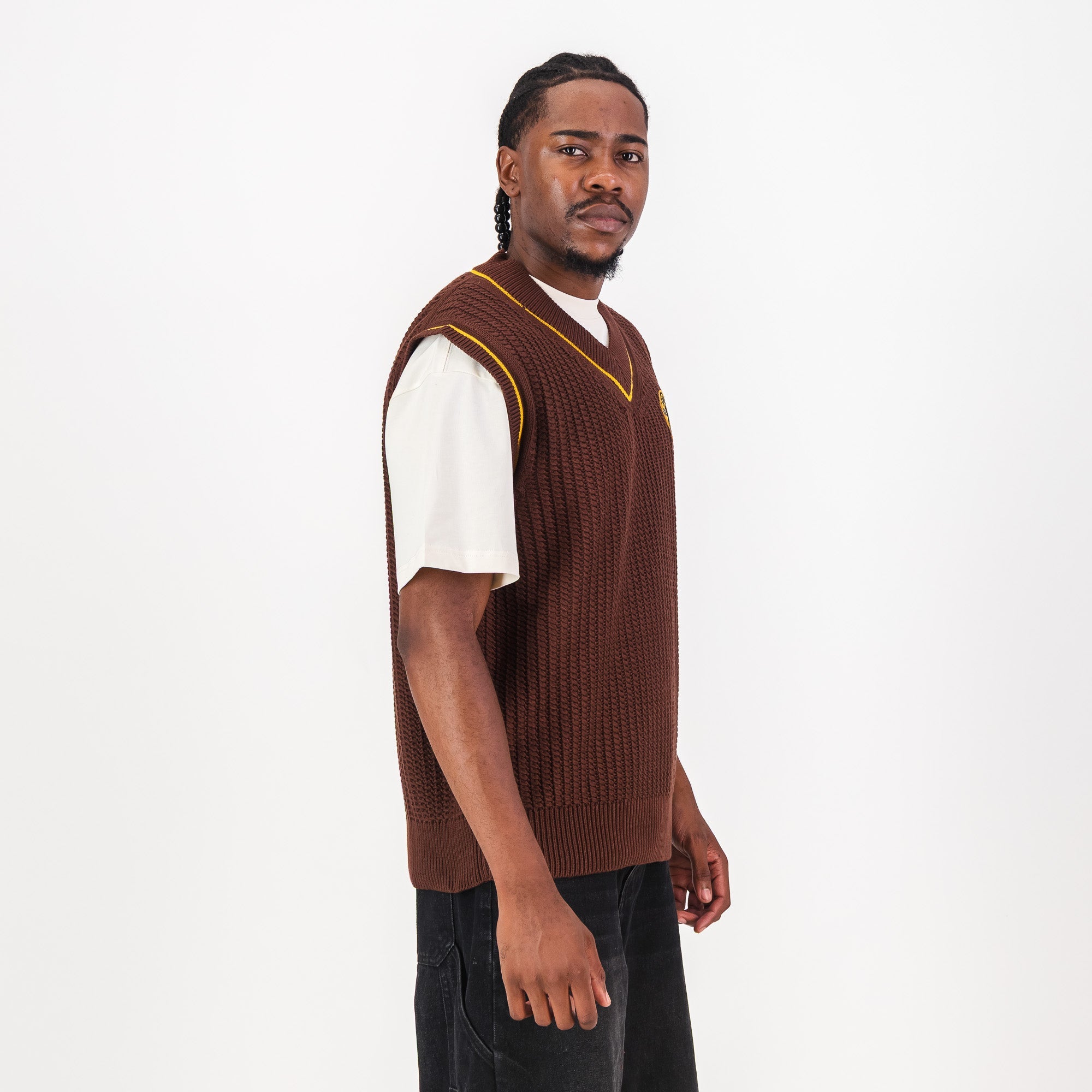 Kaizer Chiefs Heritage Crochet Vest - Chocolate - Old School
