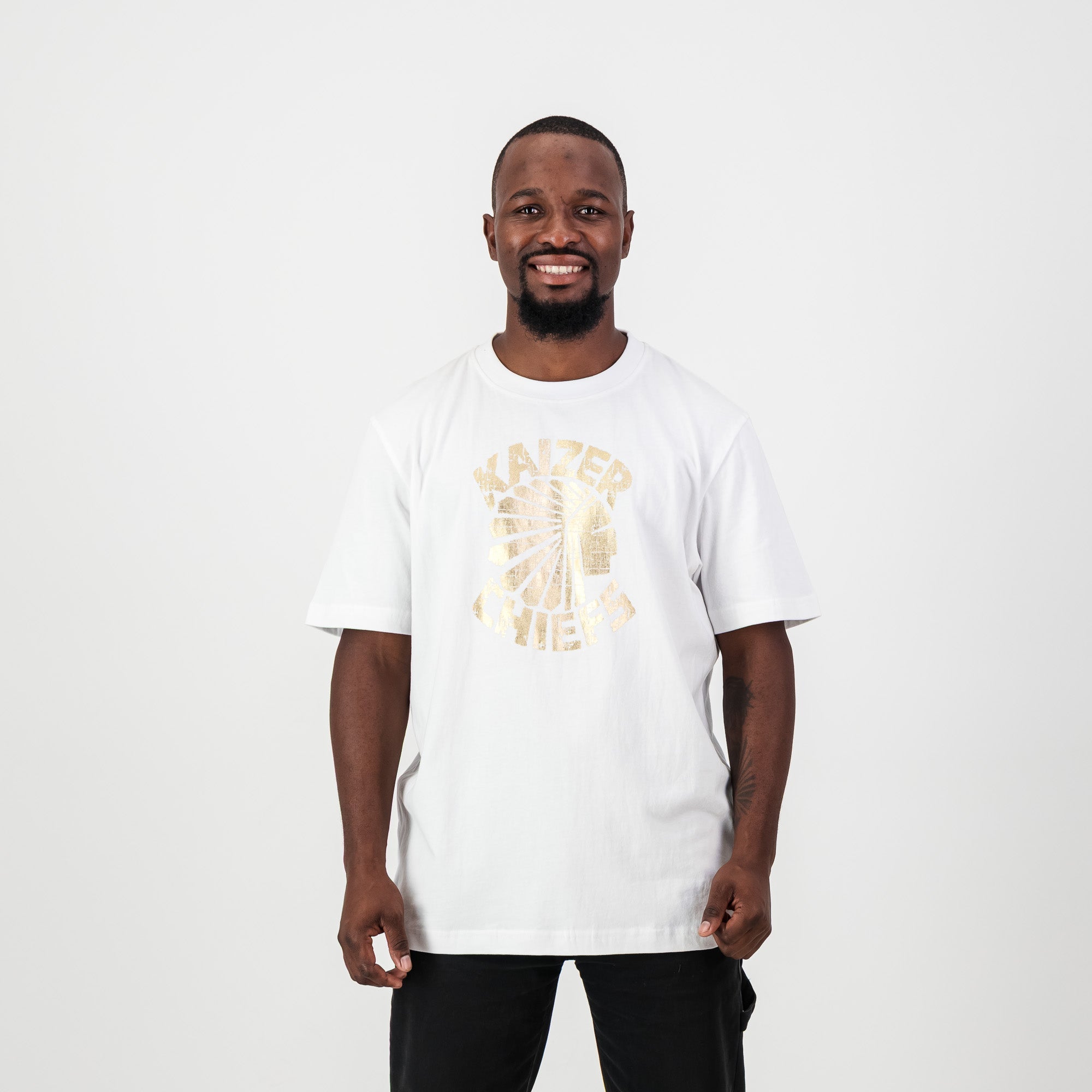 Kaizer Chiefs Vintage Regular Crew Tee - White - Old School