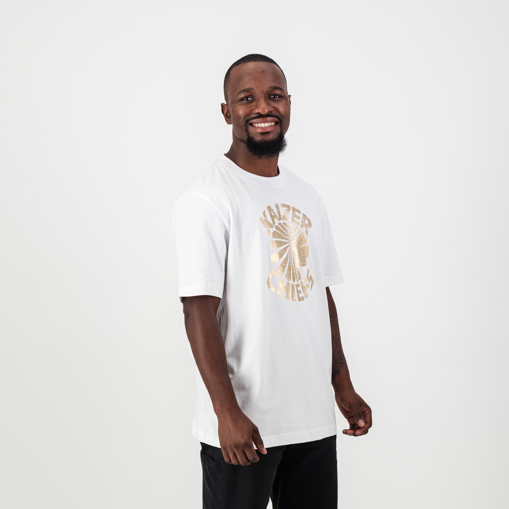 Kaizer Chiefs Vintage Regular Crew Tee - White - Old School