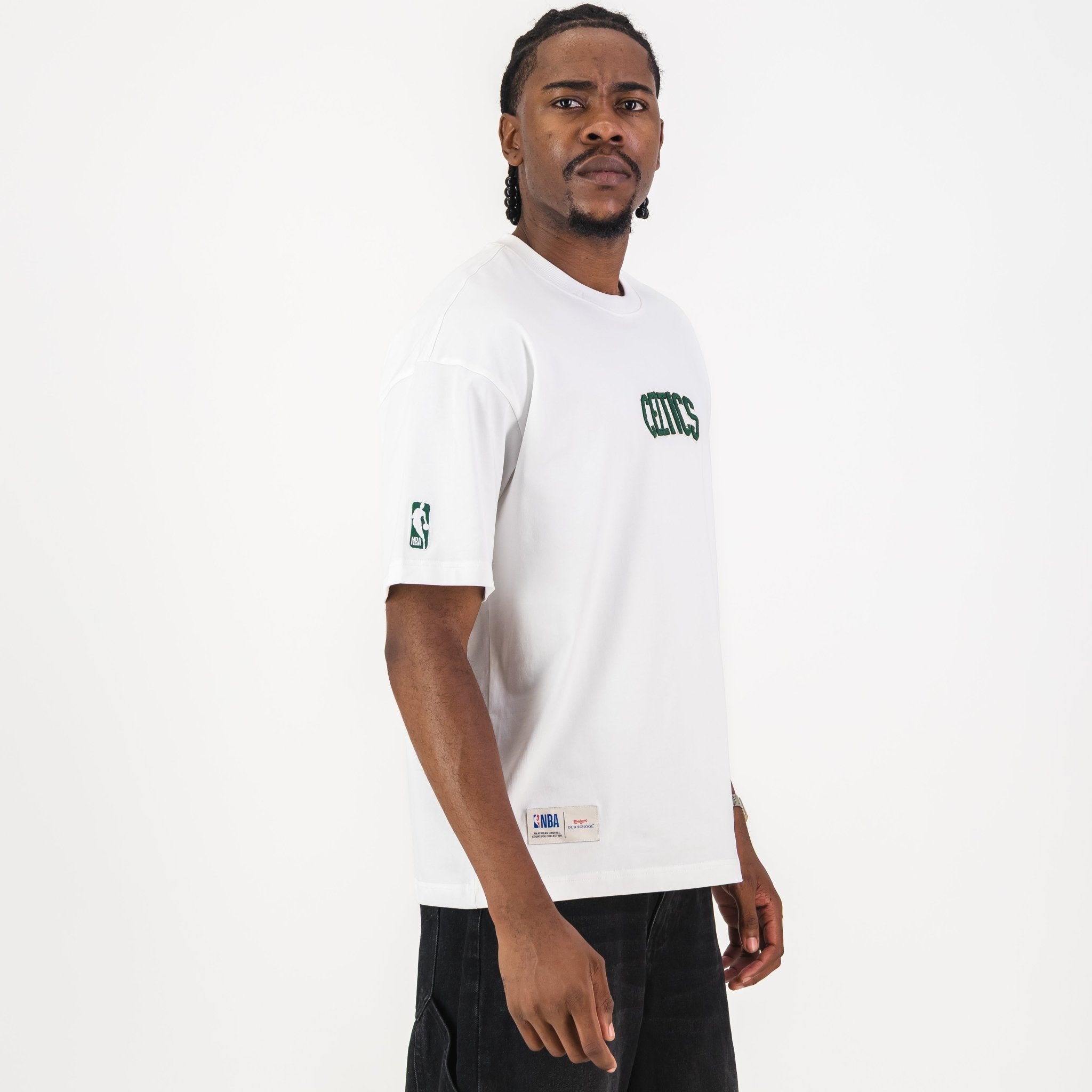 NBA Boston Celtics Boxy Tee - White - Old School