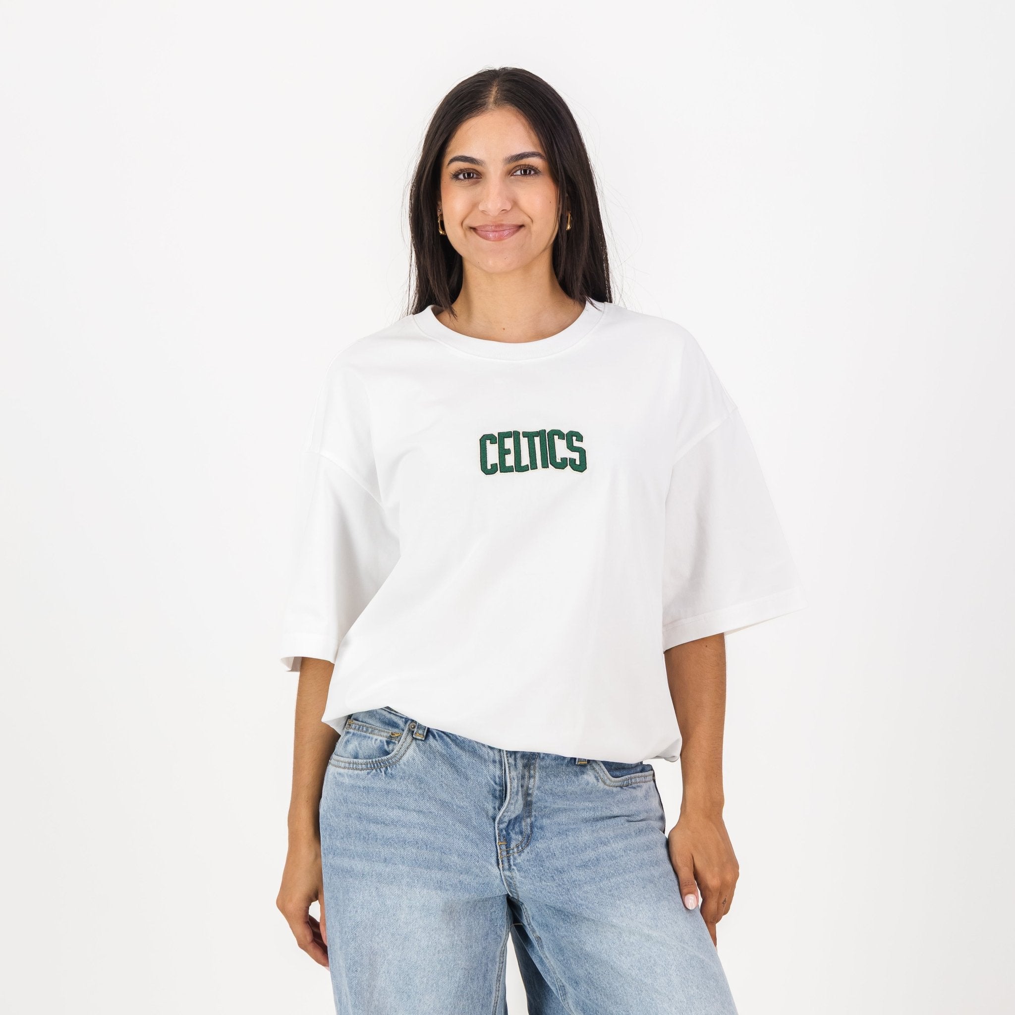 NBA Boston Celtics Boxy Tee - White - Old School