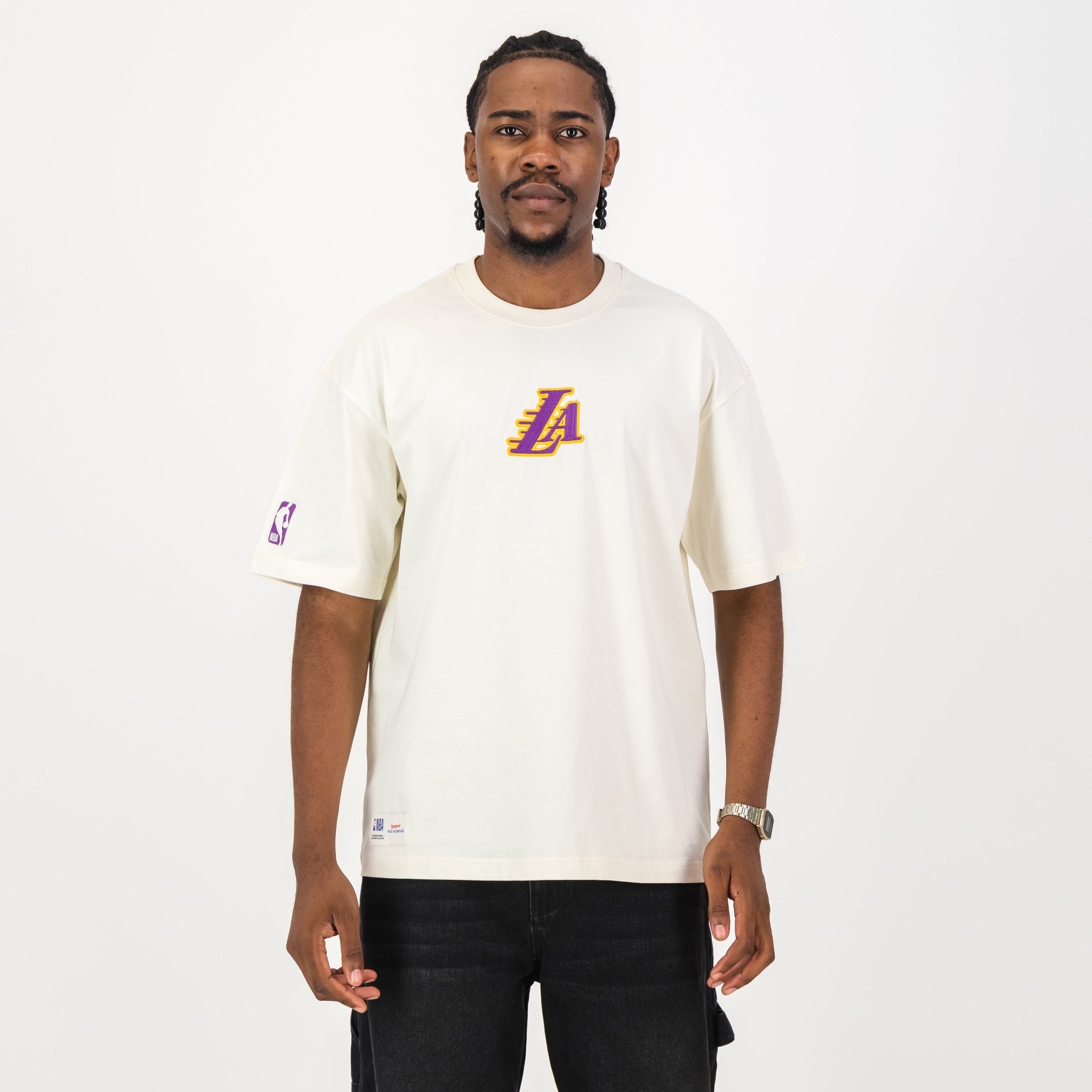NBA LA Lakers Boxy Tee - Ivory - Old School