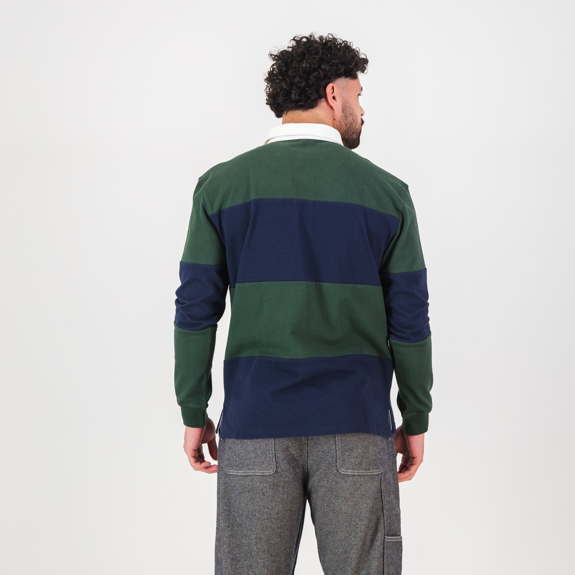 Old School C&S Stripe LS Rugby Jersey - Navy - Old School