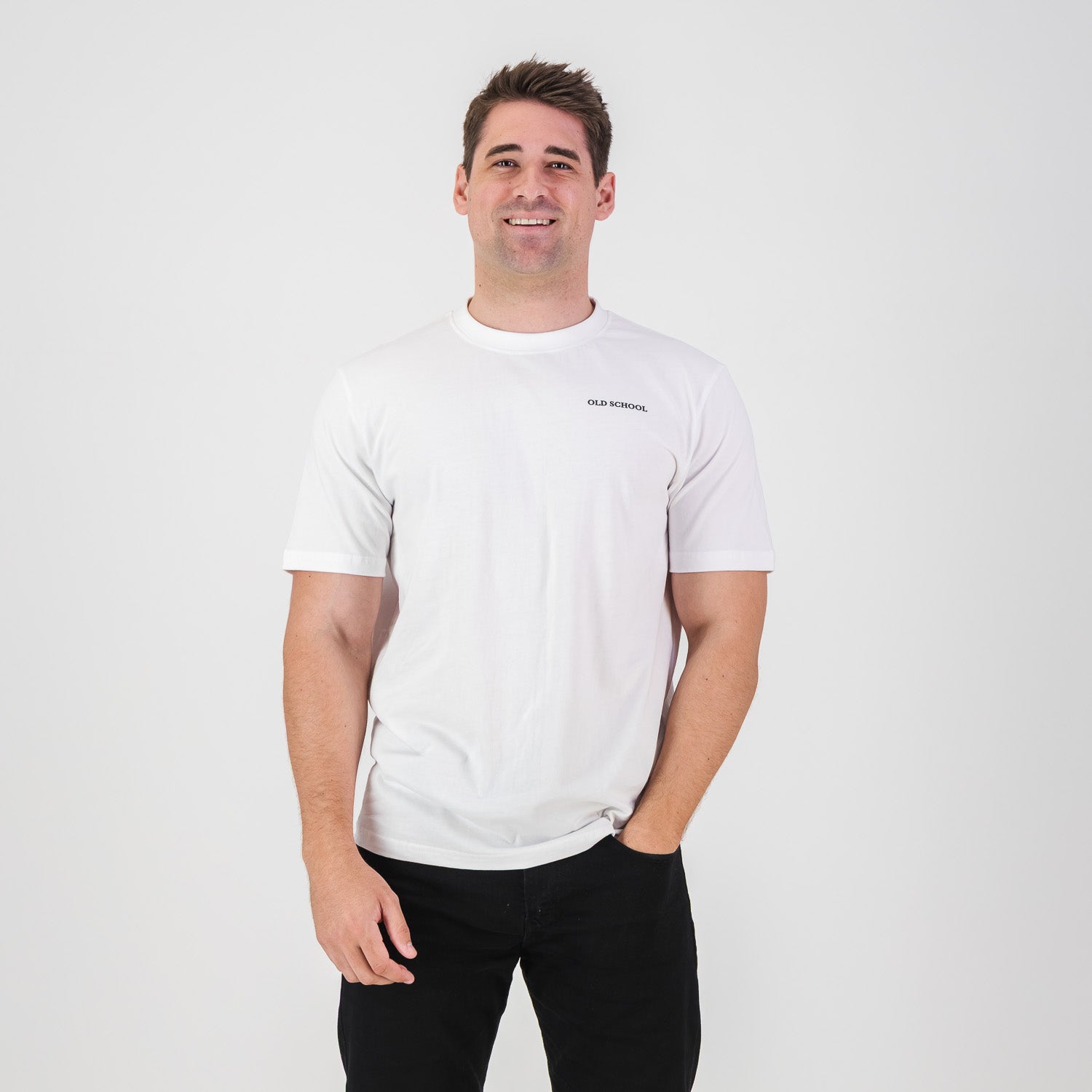 Old School HS Regular Crew Tee - White - Old School