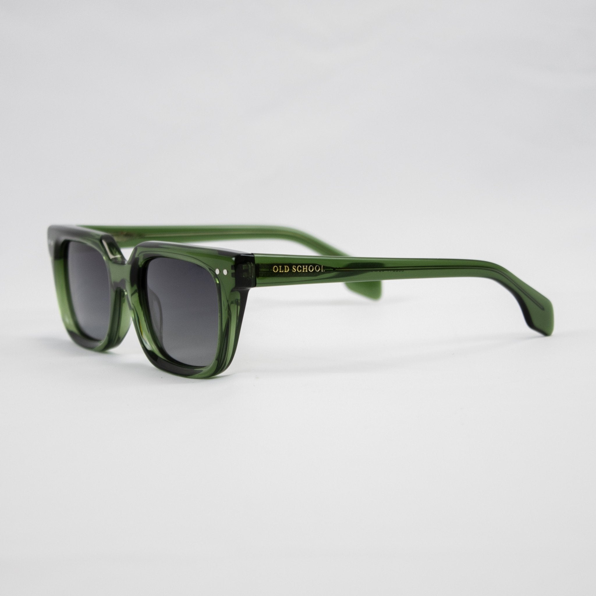 Old School Rectangle Sunglasses - Green - Old School