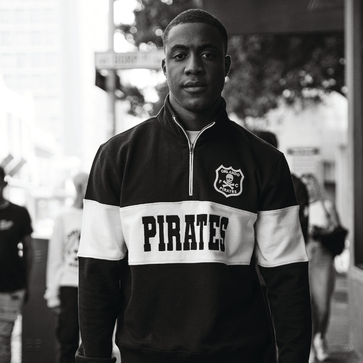 Orlando Pirates Quarter Zip Sweat - Black - Old School