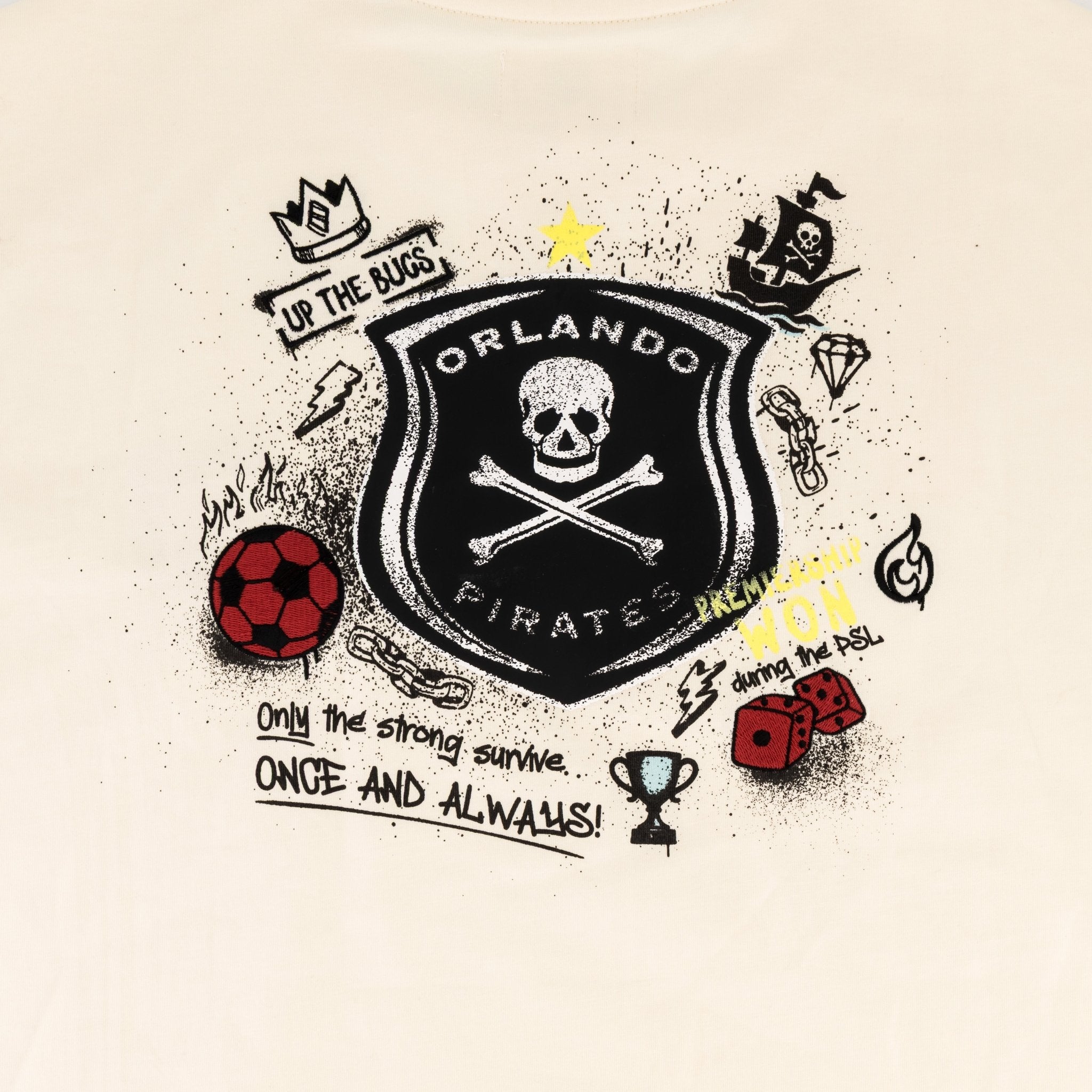 Orlando Pirates Quirky Boxy Tee - Ivory - Old School