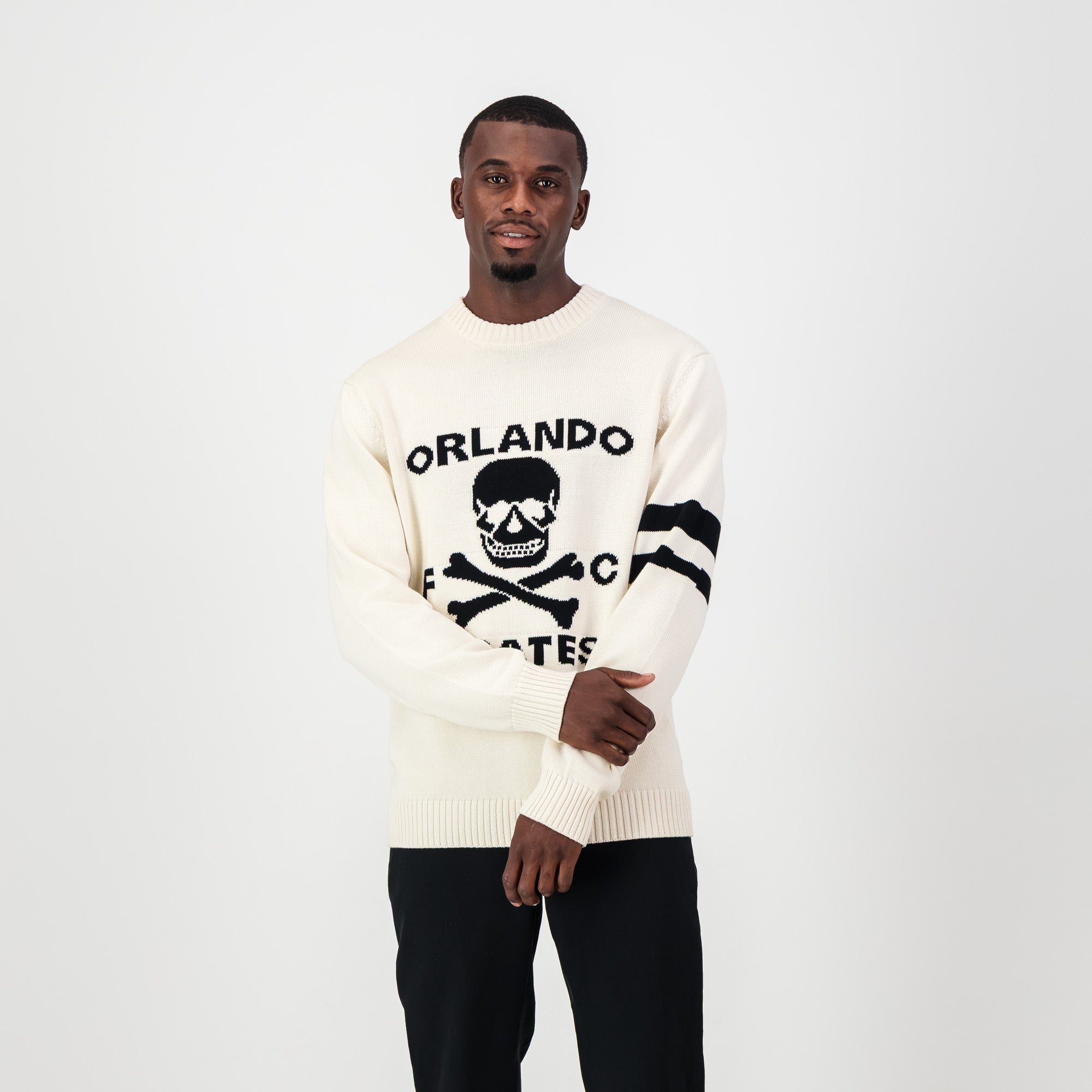 Orlando Pirates Xbone Crew Knit LS Jersey - Ivory - Old School