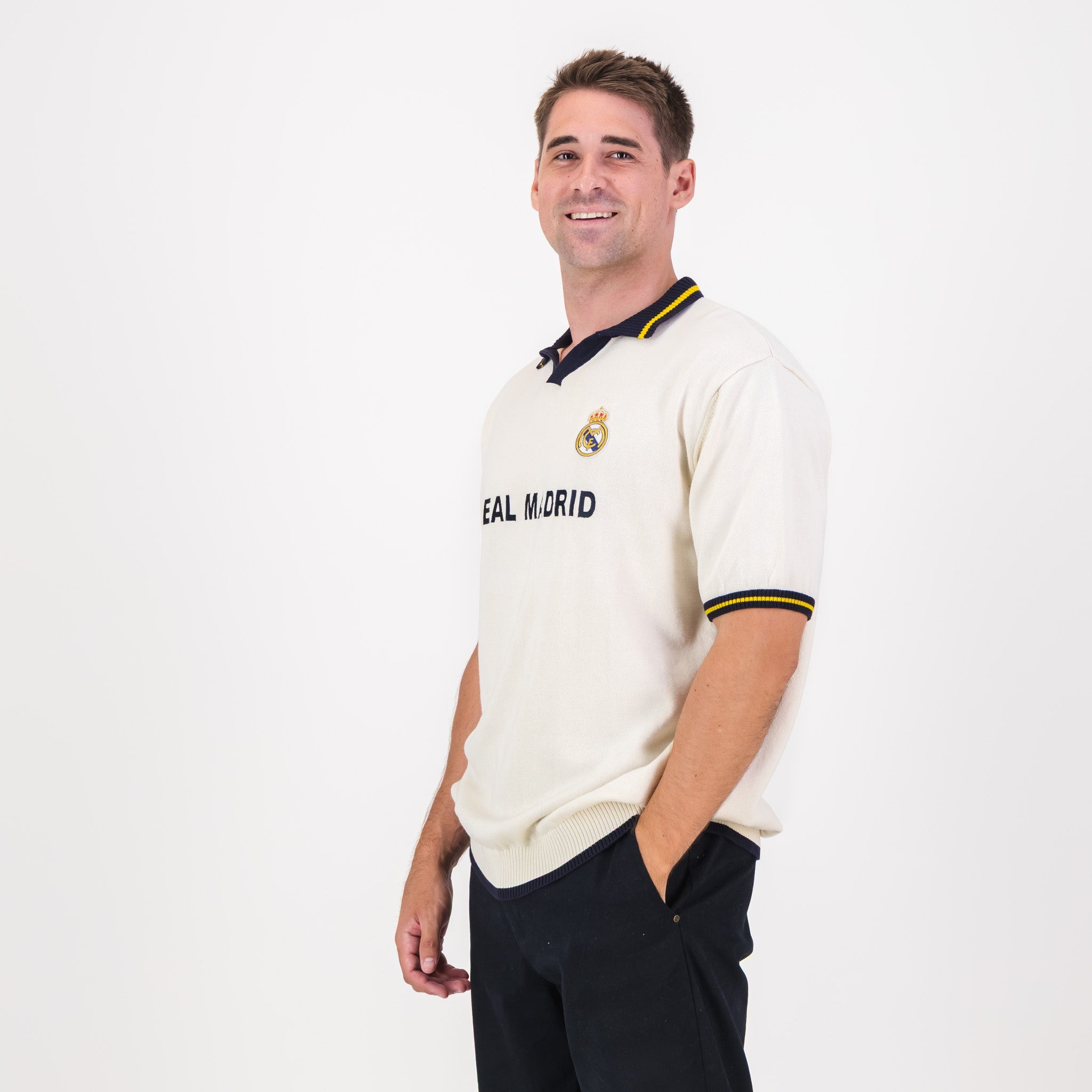 Real Madrid Classic SS Knit Jersey - Cloud Dancer - Old School