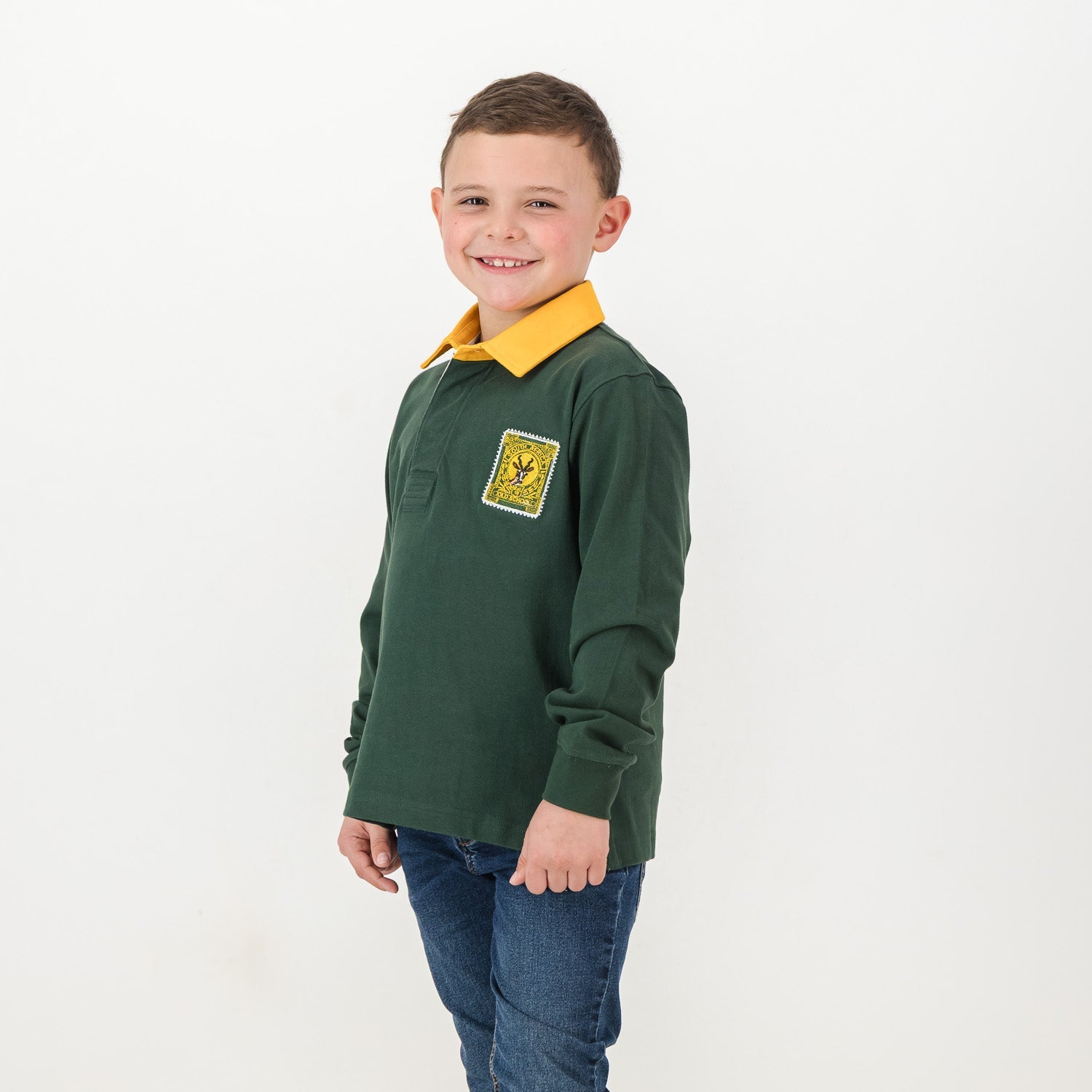 SA Supporters Kids LS Rugby Jersey - OS Green - Old School