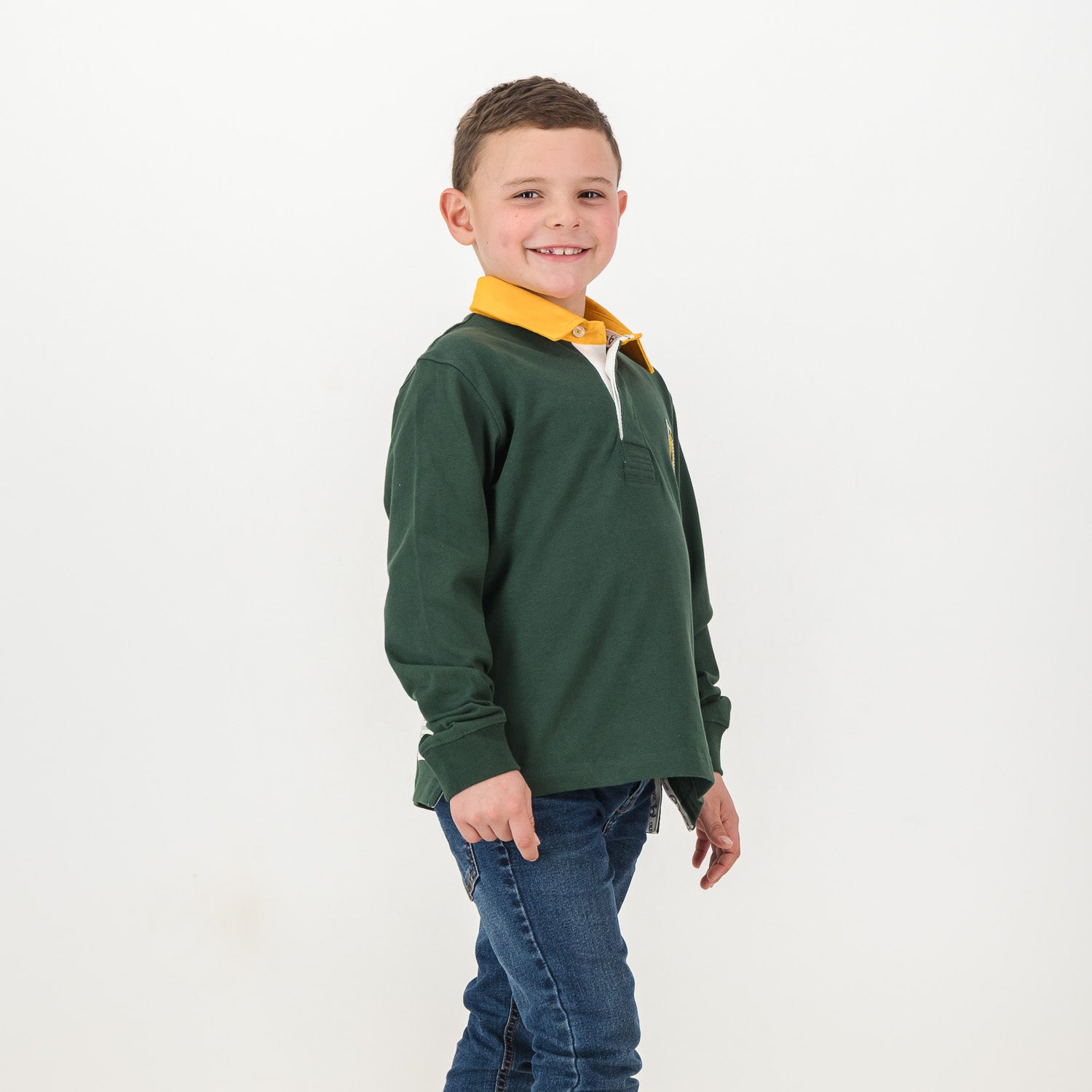 SA Supporters Kids LS Rugby Jersey - OS Green - Old School