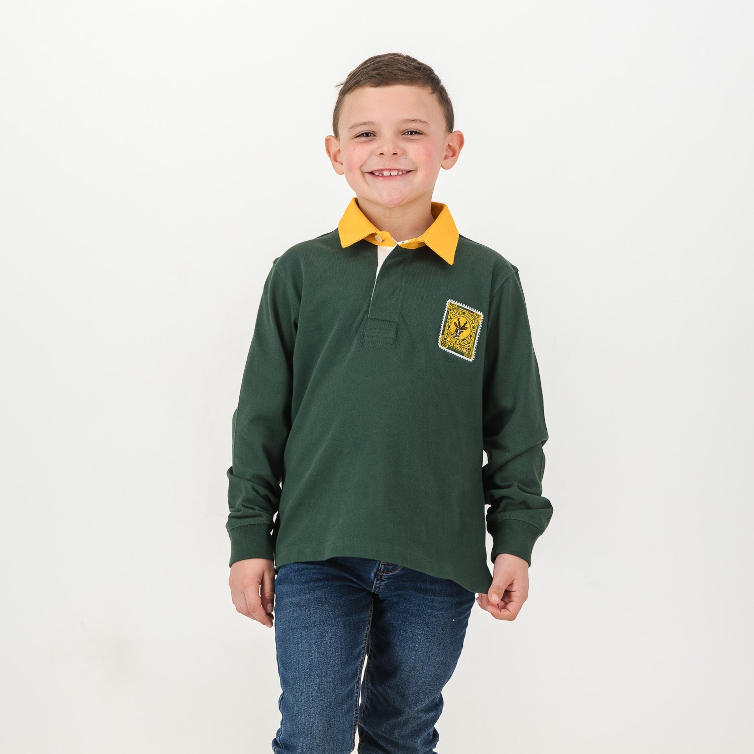 SA Supporters Kids LS Rugby Jersey - OS Green - Old School