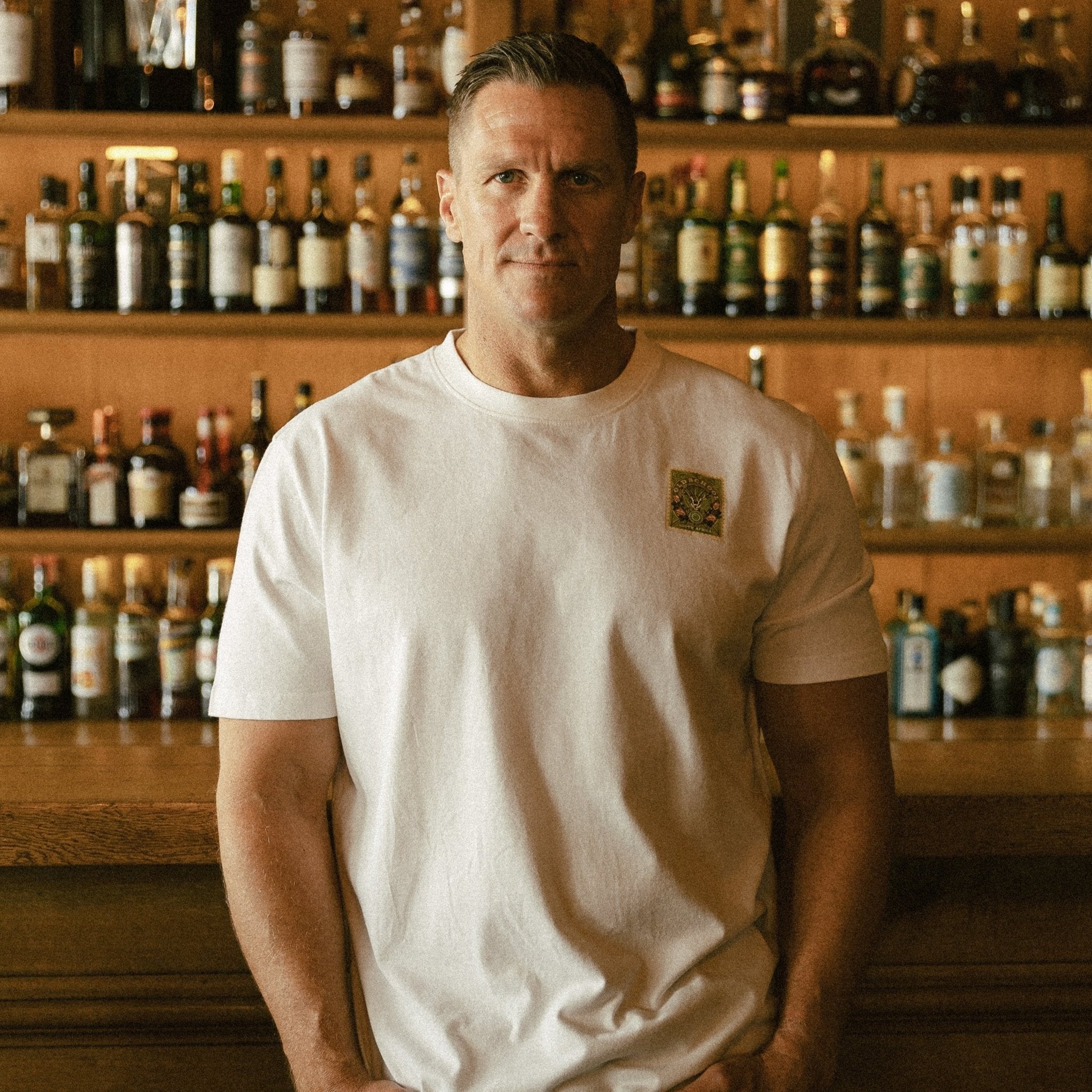 SA Supporters Stamp Crew Tee - White - Old School