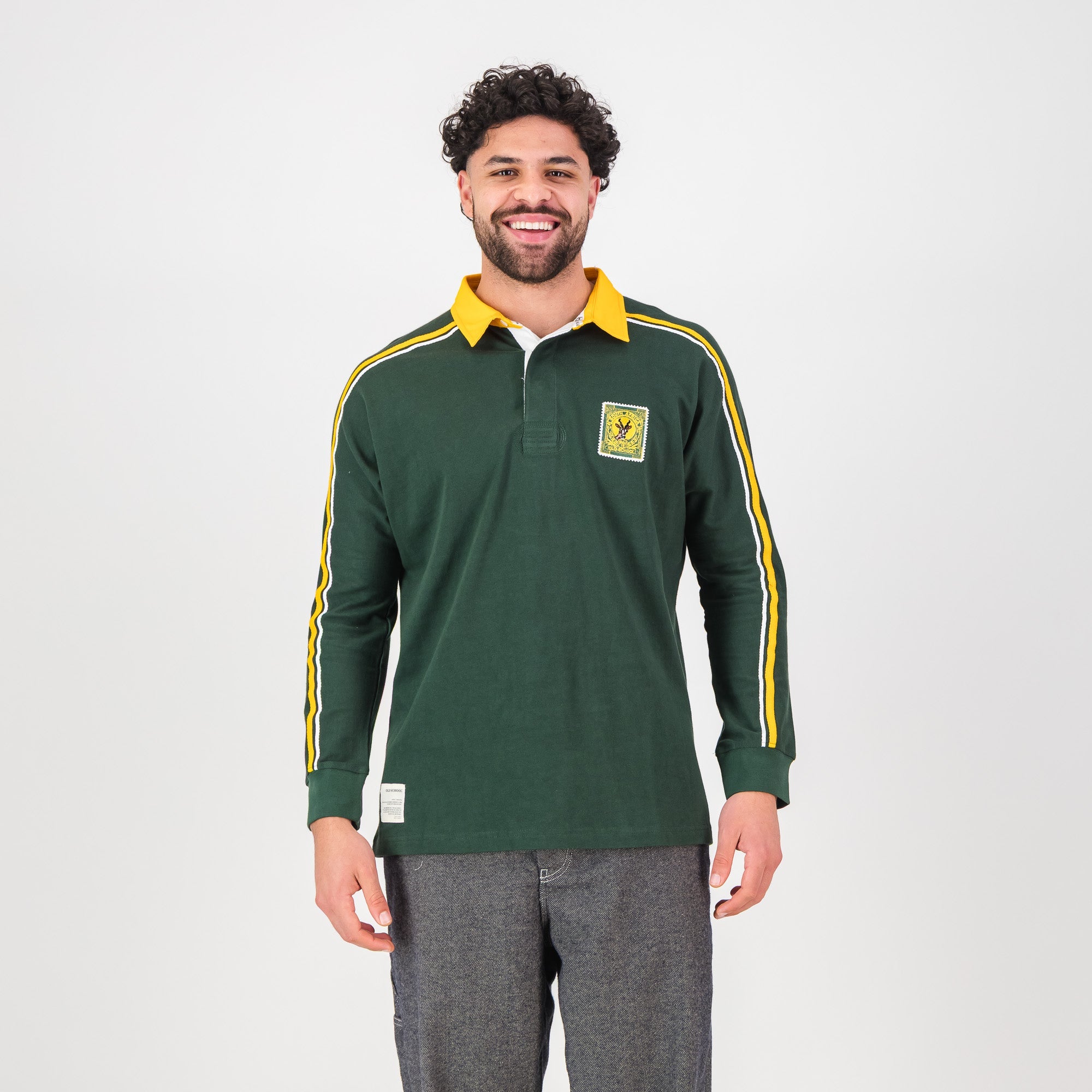 SA Supporters Styled LS Rugby Jersey - OS Green - Old School