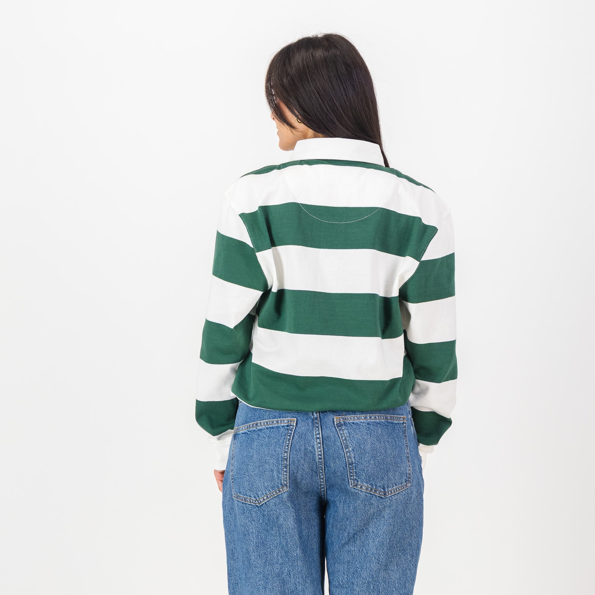 Schools Durban Girls College SA Supporters 8X8 Stripe LS Rugby Jersey - OS Green - Old School