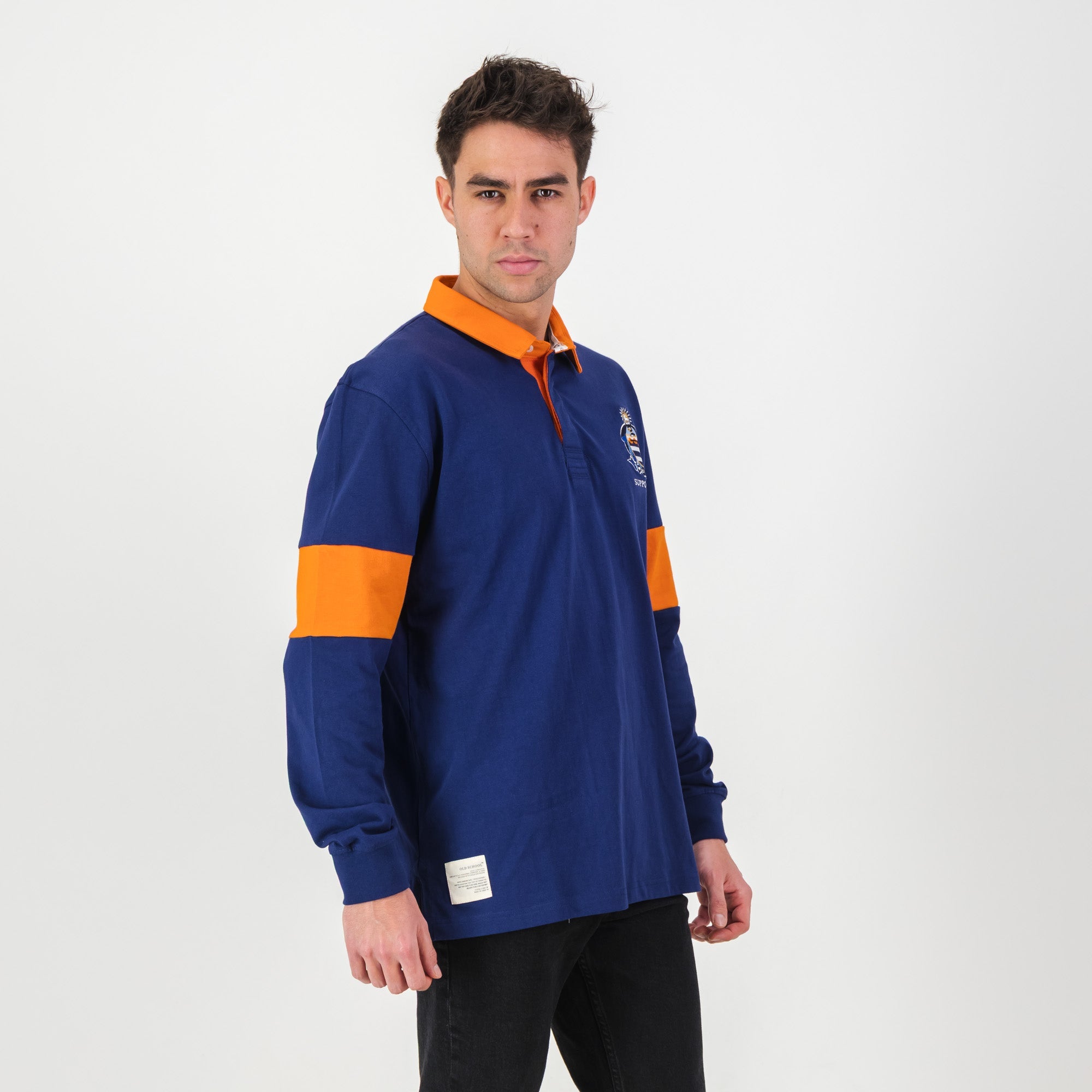 Schools Grey Bloem LS Rugby Jersey - Blue Depth - Old School