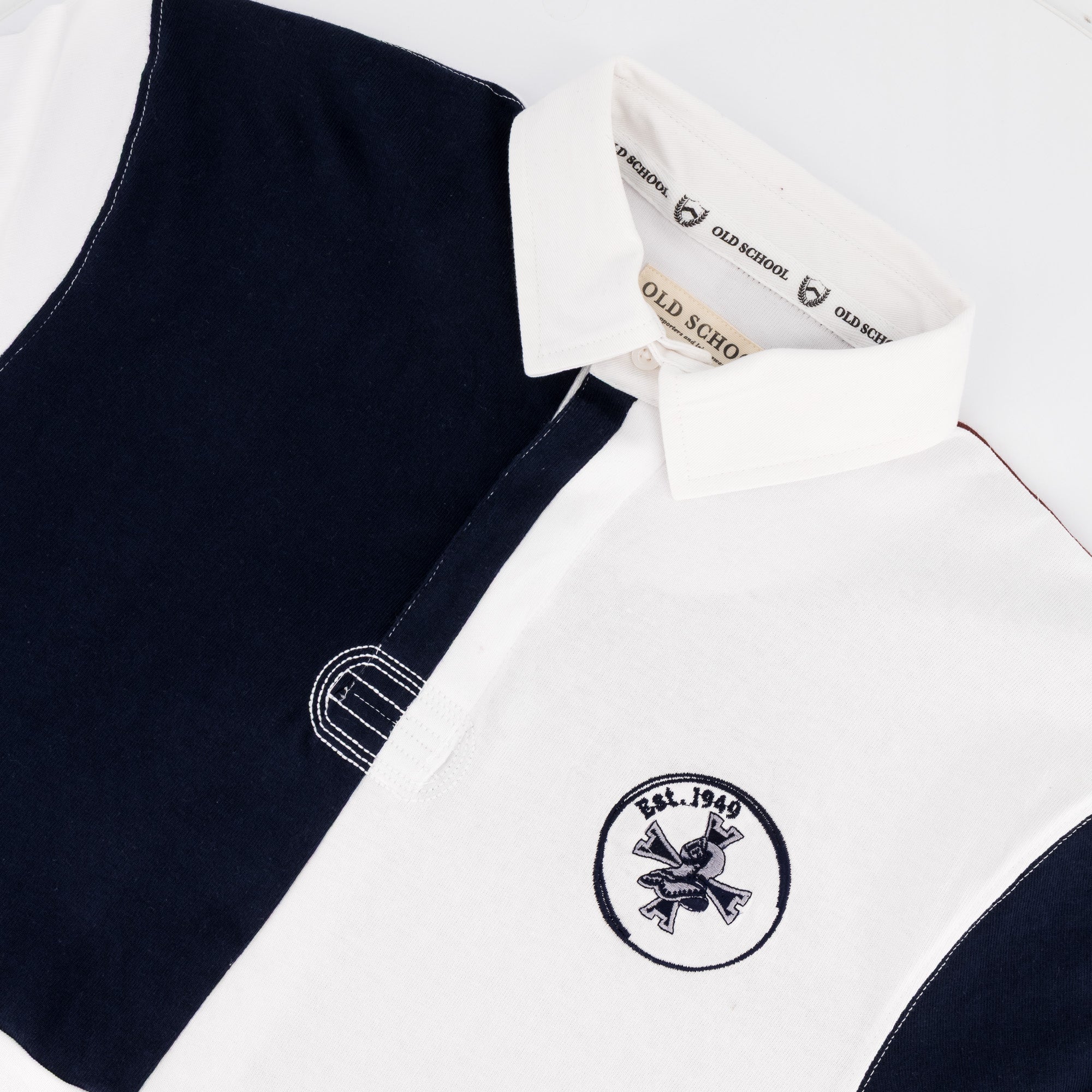 Schools Northwood Quartered LS Rugby Jersey - White - Old School