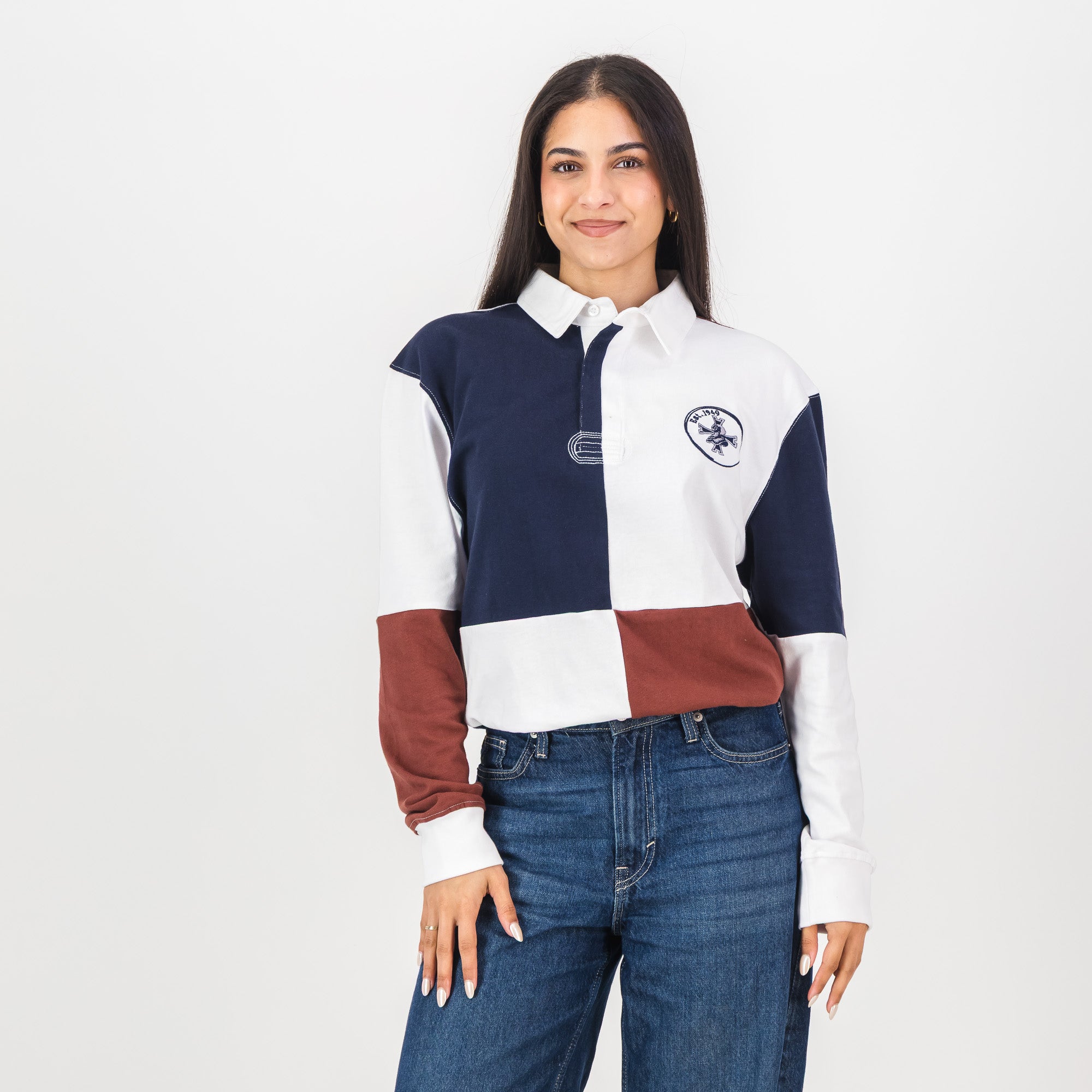 Schools Northwood Quartered LS Rugby Jersey - White - Old School