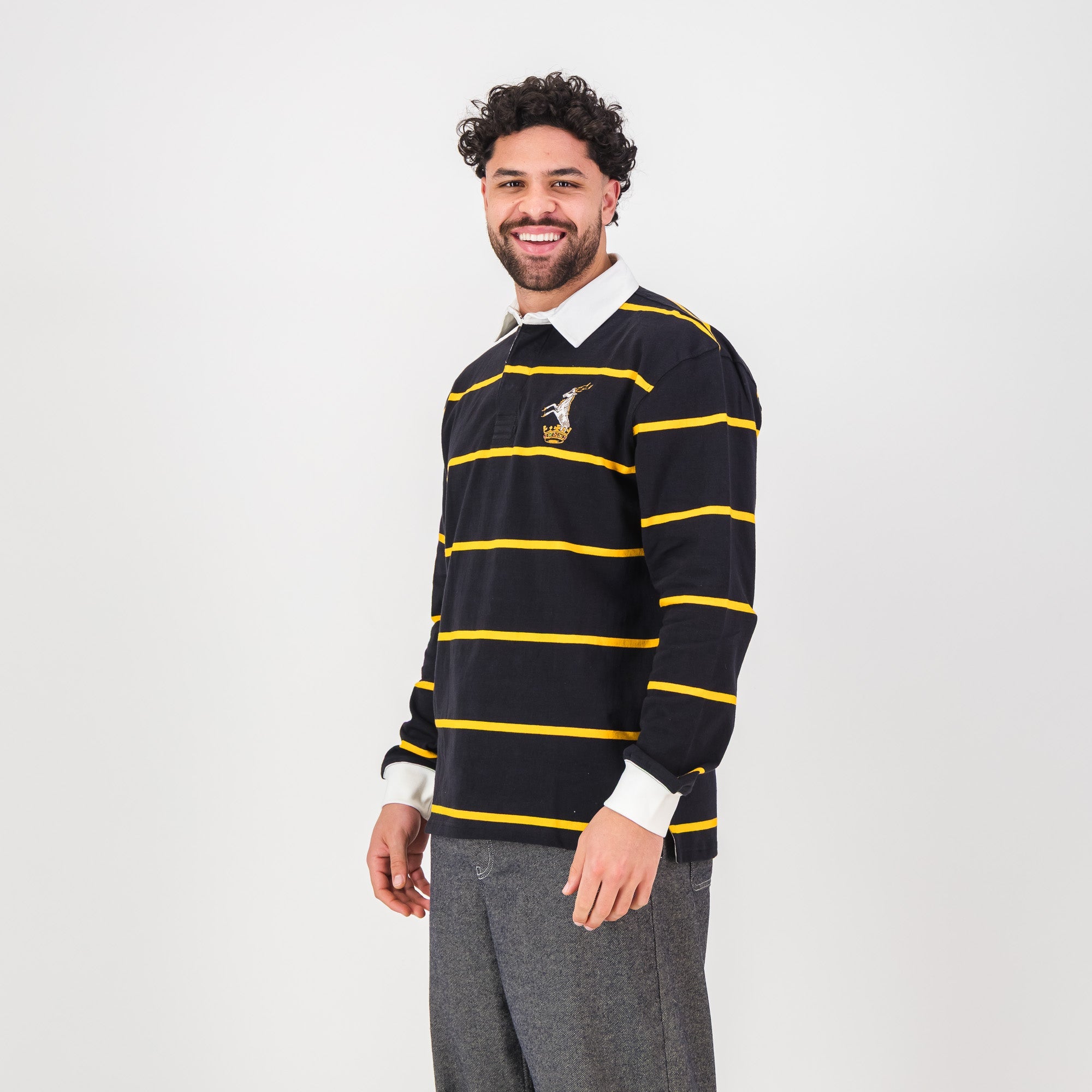 Schools Queens College YD LS Rugby Jersey - Black - Old School