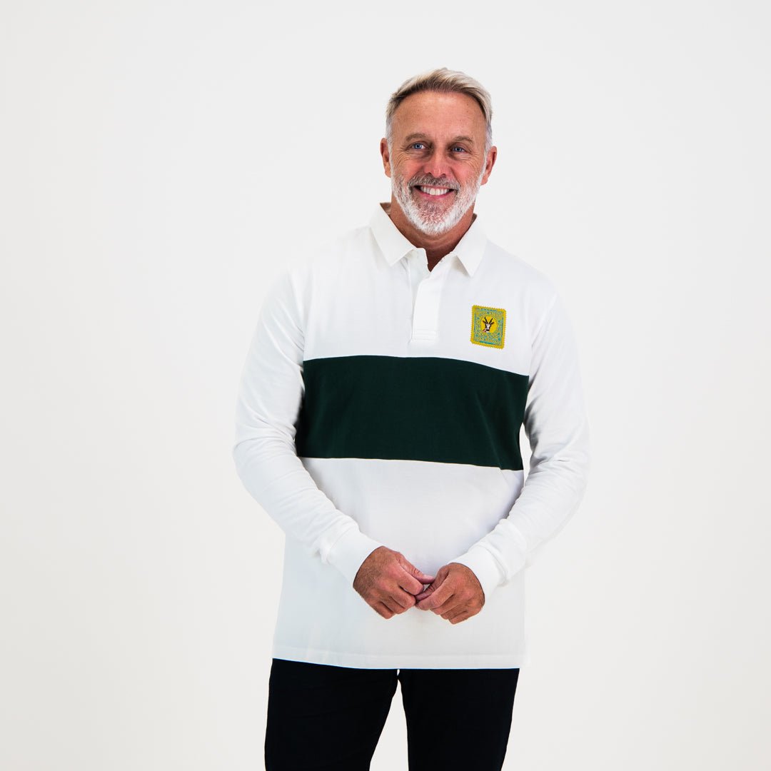 South African Supporters Long Sleeve Jersey - White - Old School