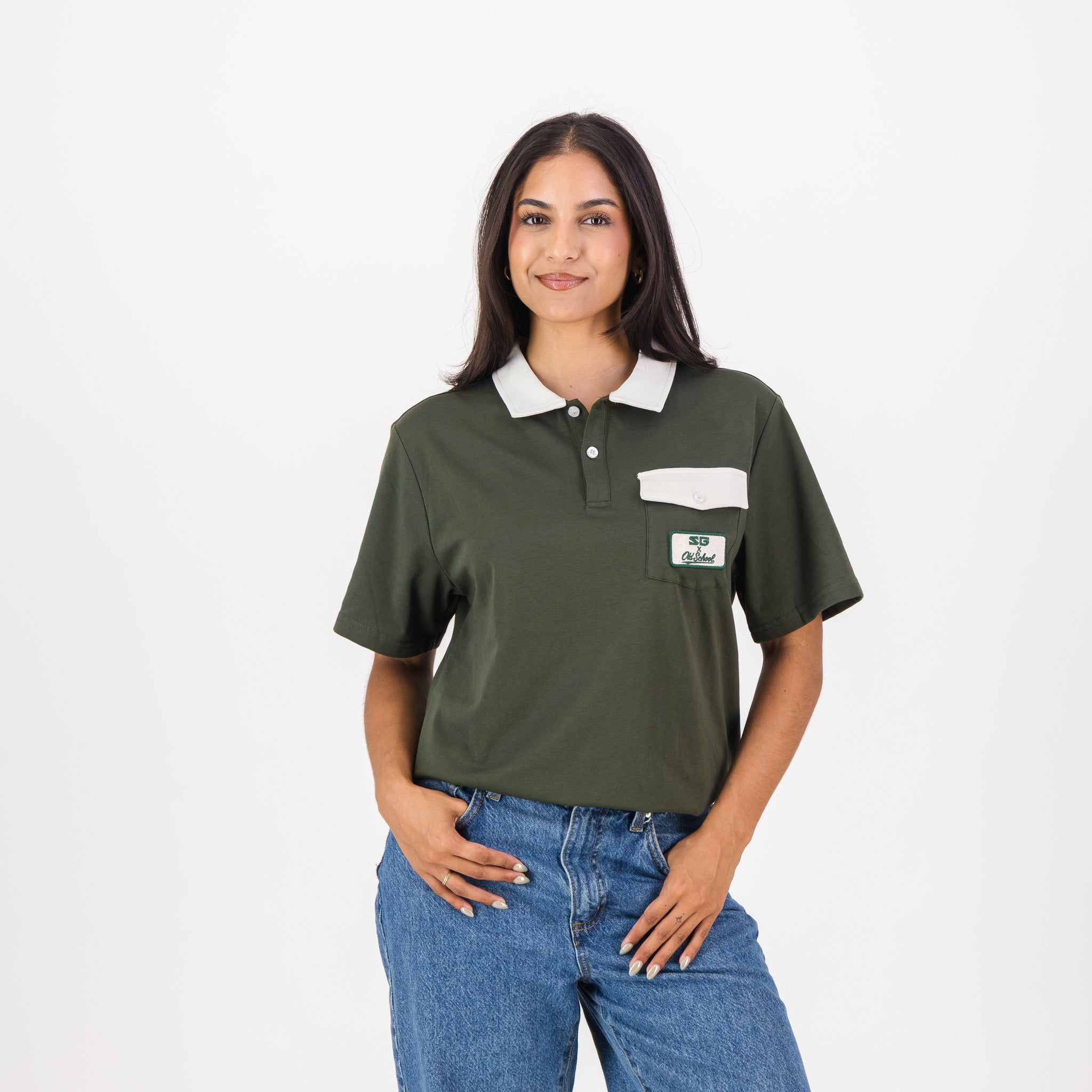 Southern Guards Retro Short Sleeve Golf Polo Pocket Patch Green - Old School