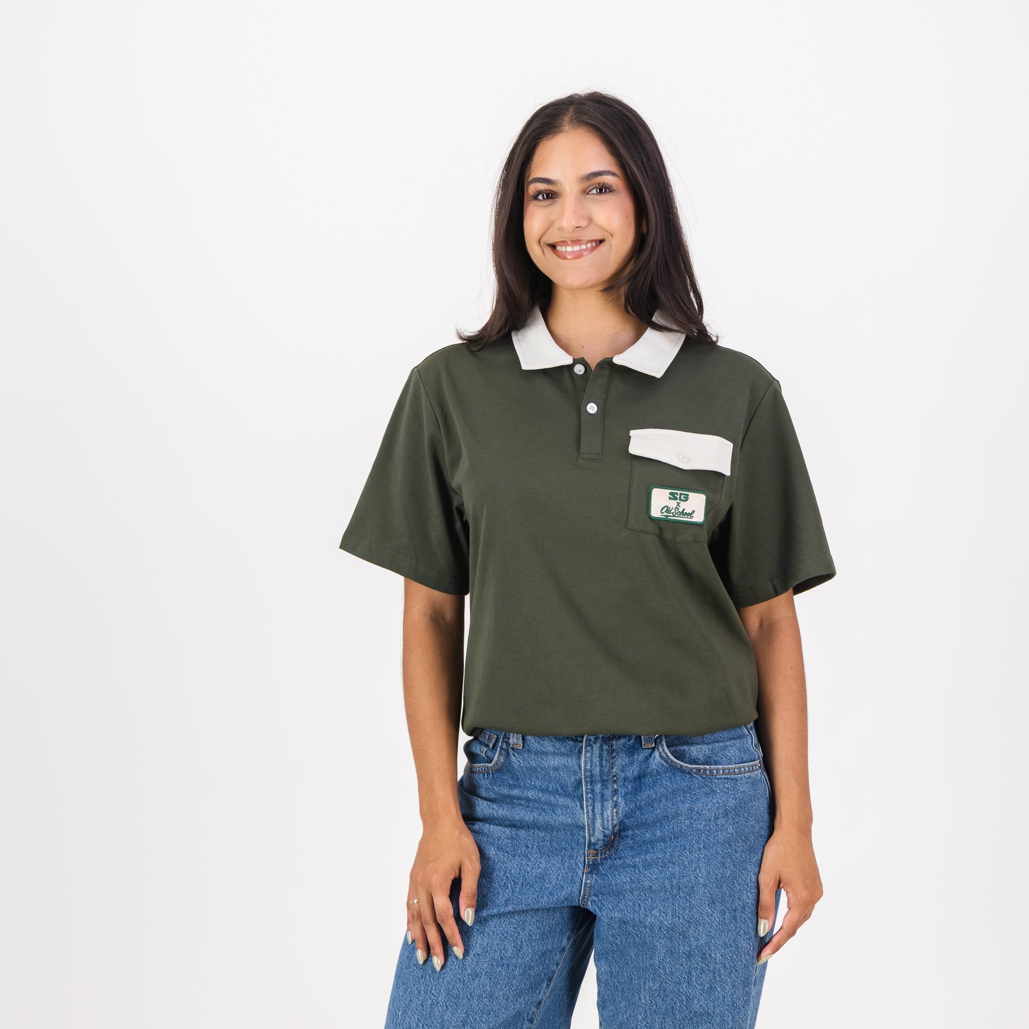 Southern Guards Retro Short Sleeve Golf Polo Pocket Patch Green - Old School
