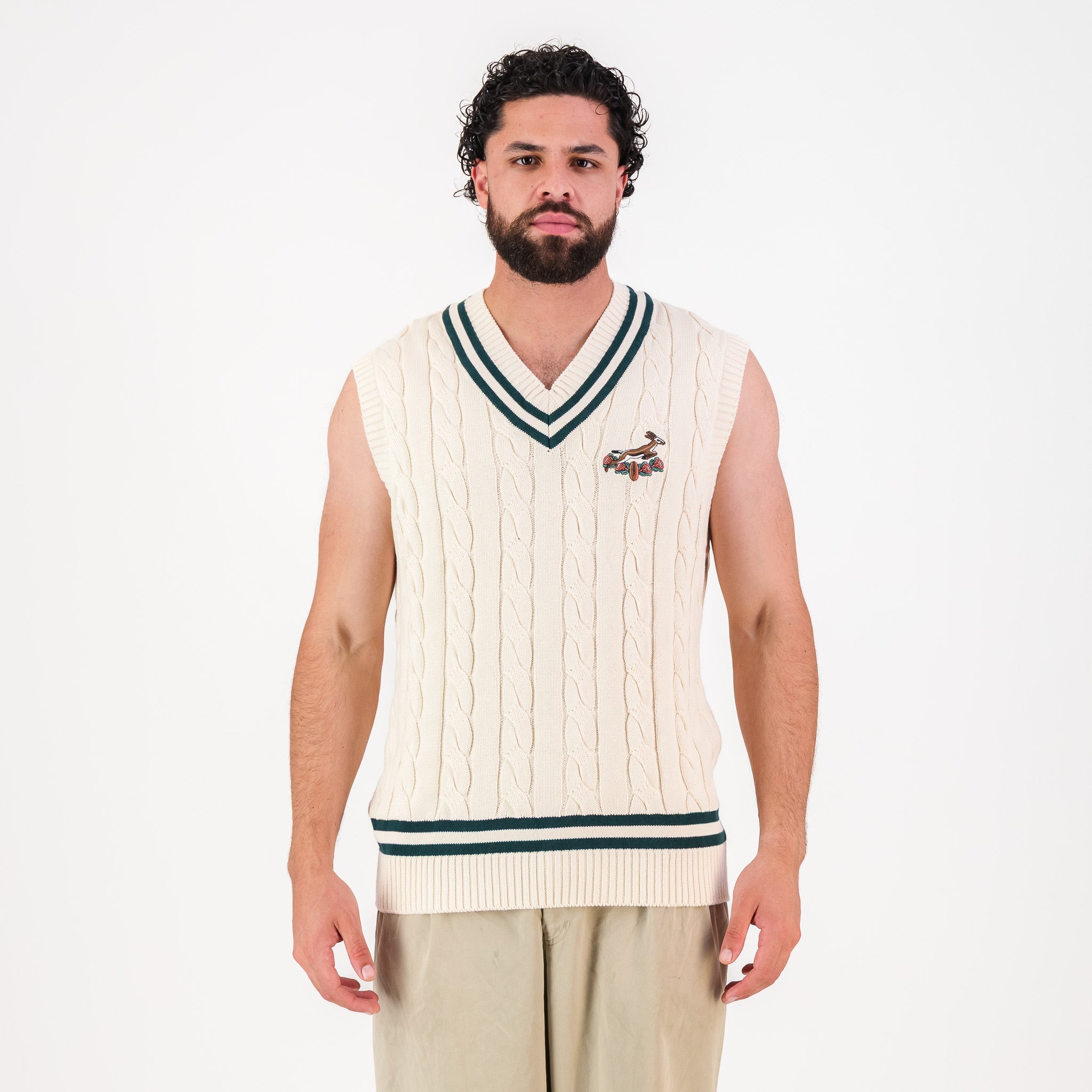 Springboks 95 Vest Knit - Ivory - Old School