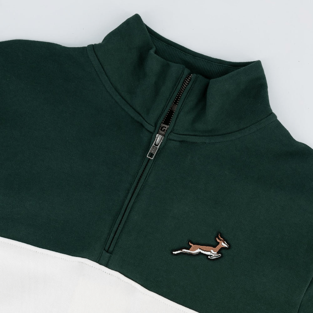 Springboks Classic Hoop Quarter Zip - OS Green - Old School