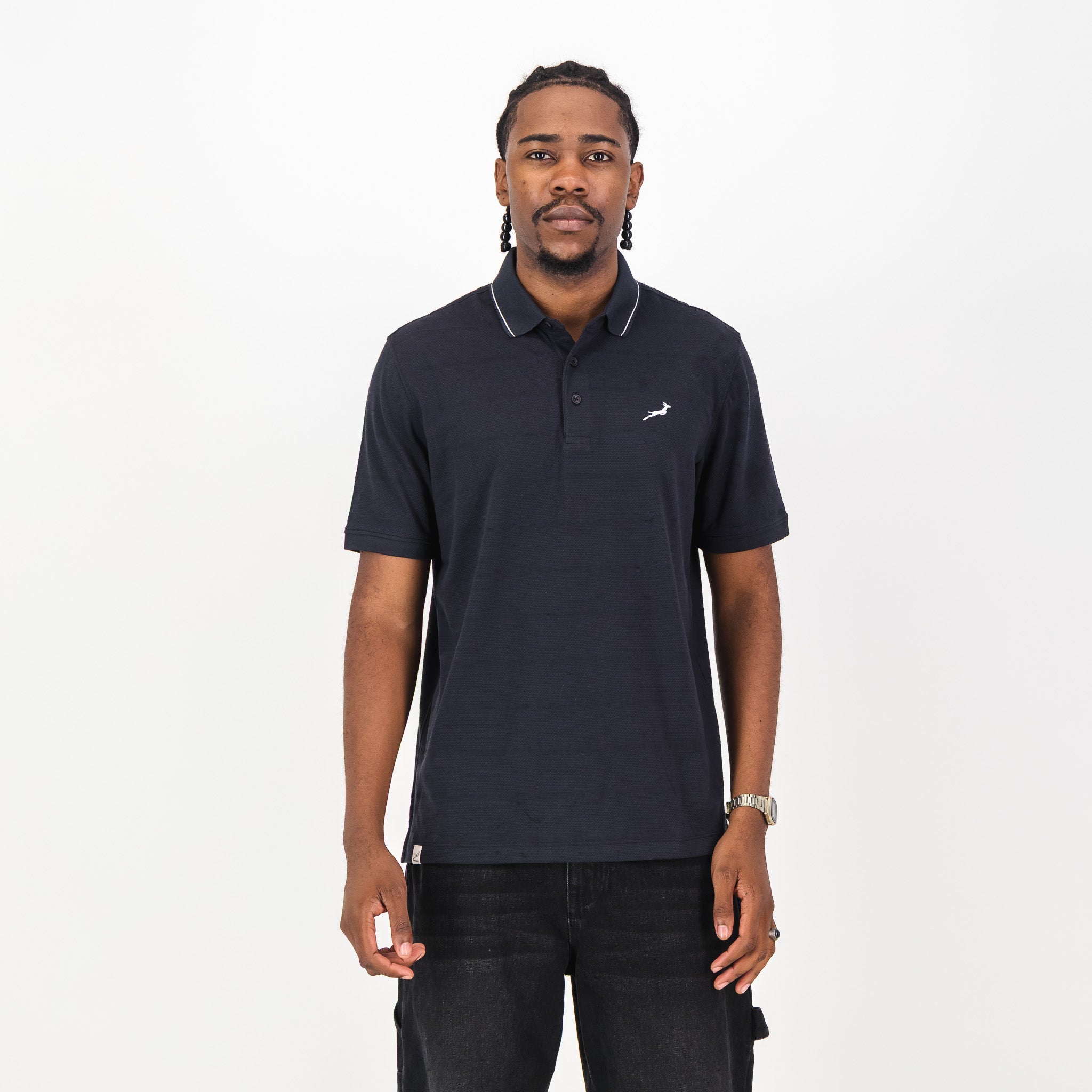 トップス STONE  19SS Cotton Jersey Polo-XL Springboks Golf SS Polo-Charcoal