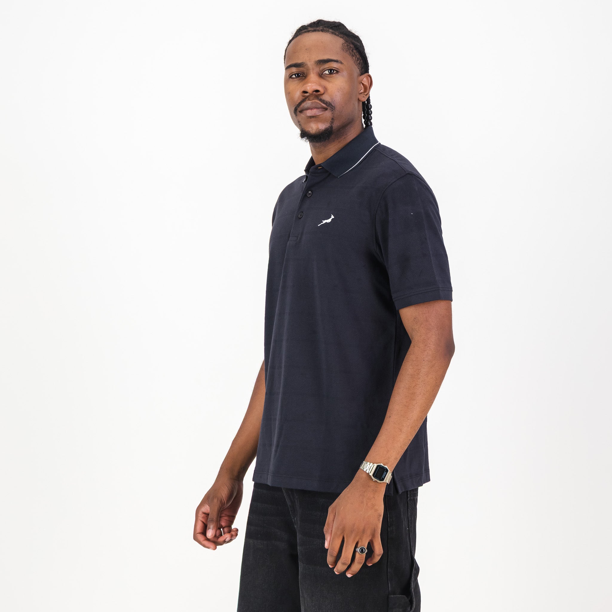 Springboks Golf SS Polo - Charcoal - Old School
