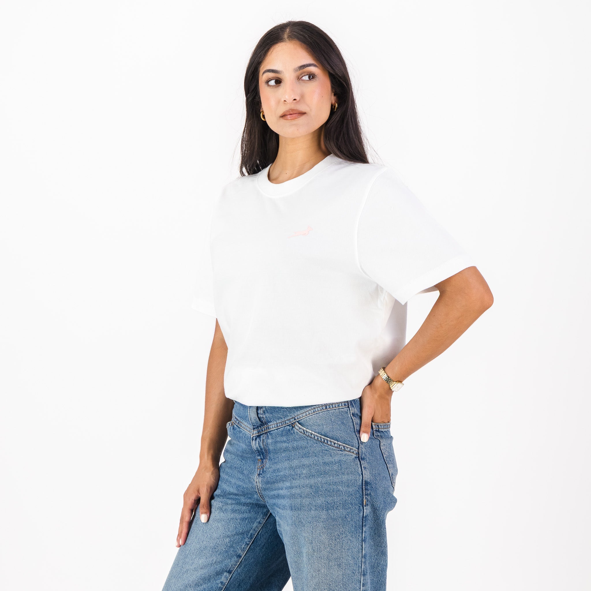 Springboks HS Sml Logo L Crew Tee - White - Old School