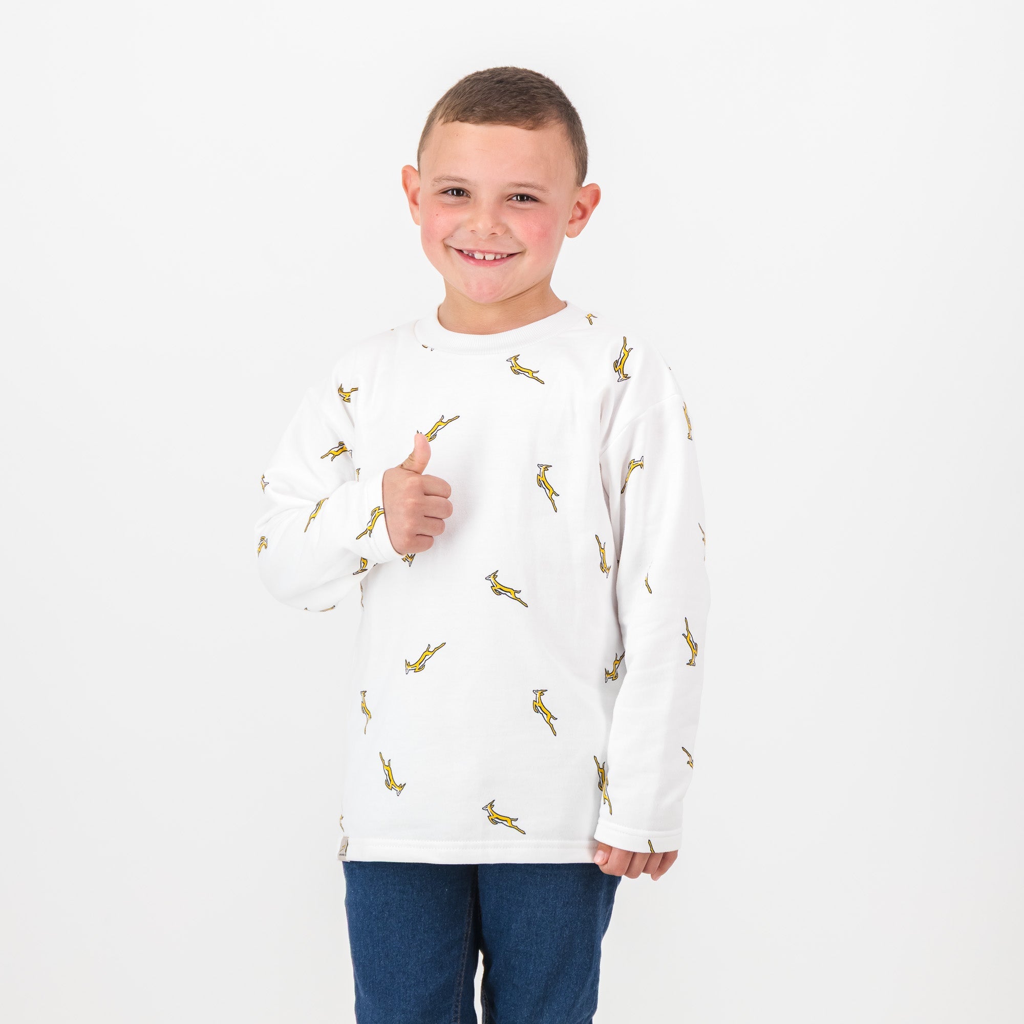 Springboks Kids Bokkies Fleece Sweat - White - Old School