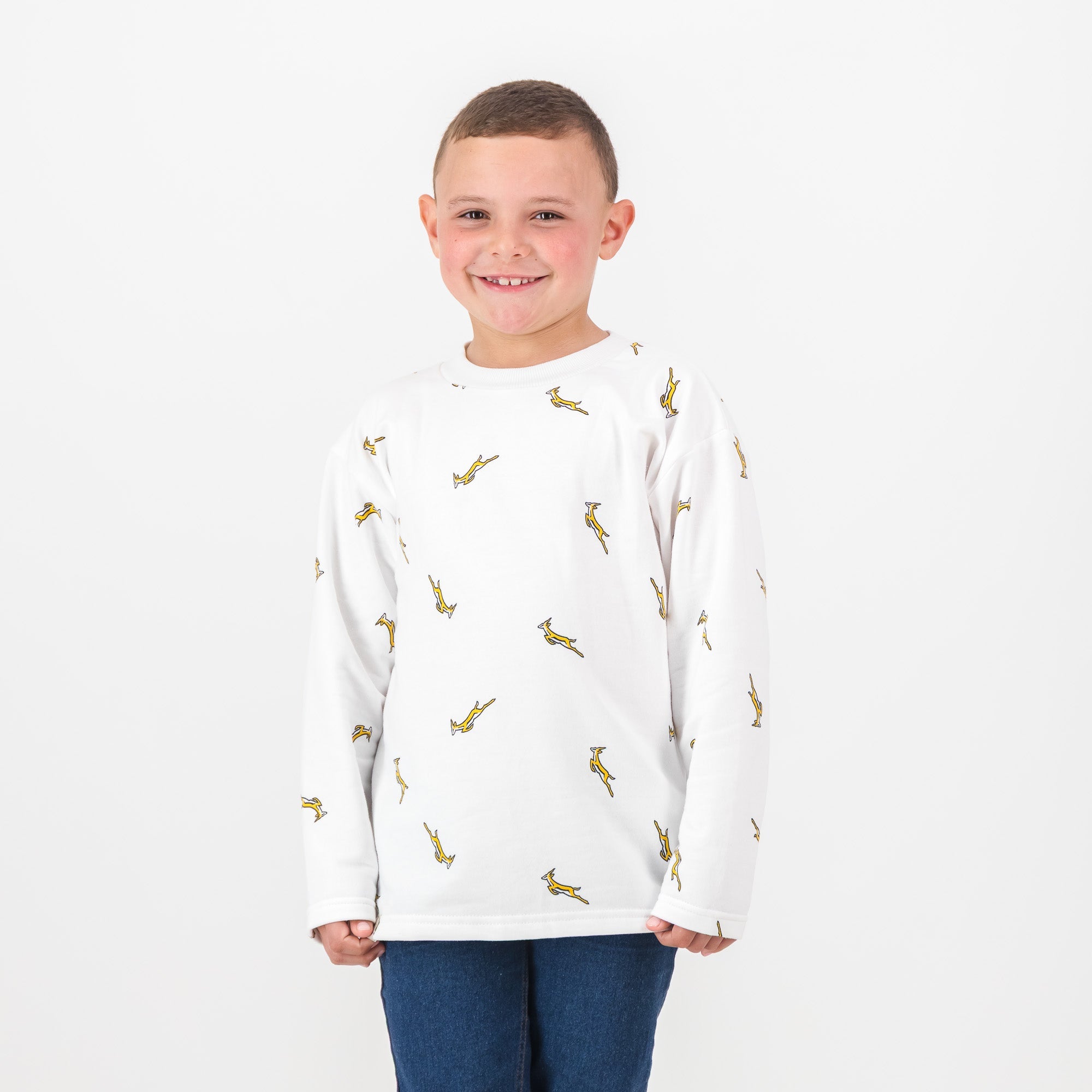 Springboks Kids Bokkies Fleece Sweat - White - Old School