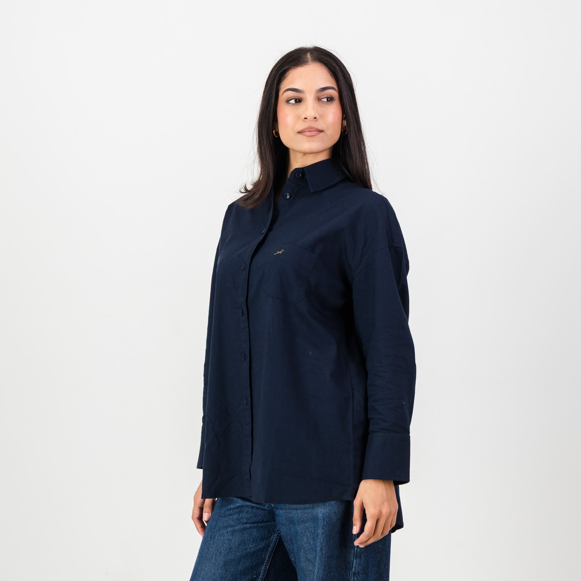 Springboks Ladies Oxford Shirt - Navy - Old School