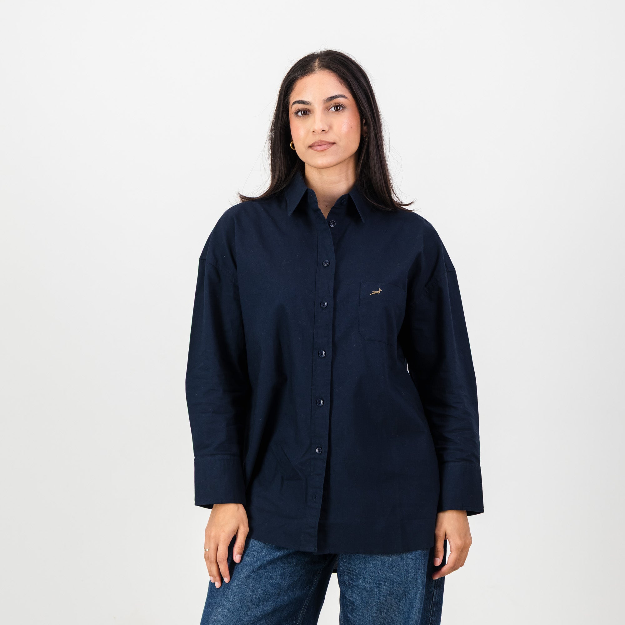 Springboks Ladies Oxford Shirt - Navy - Old School