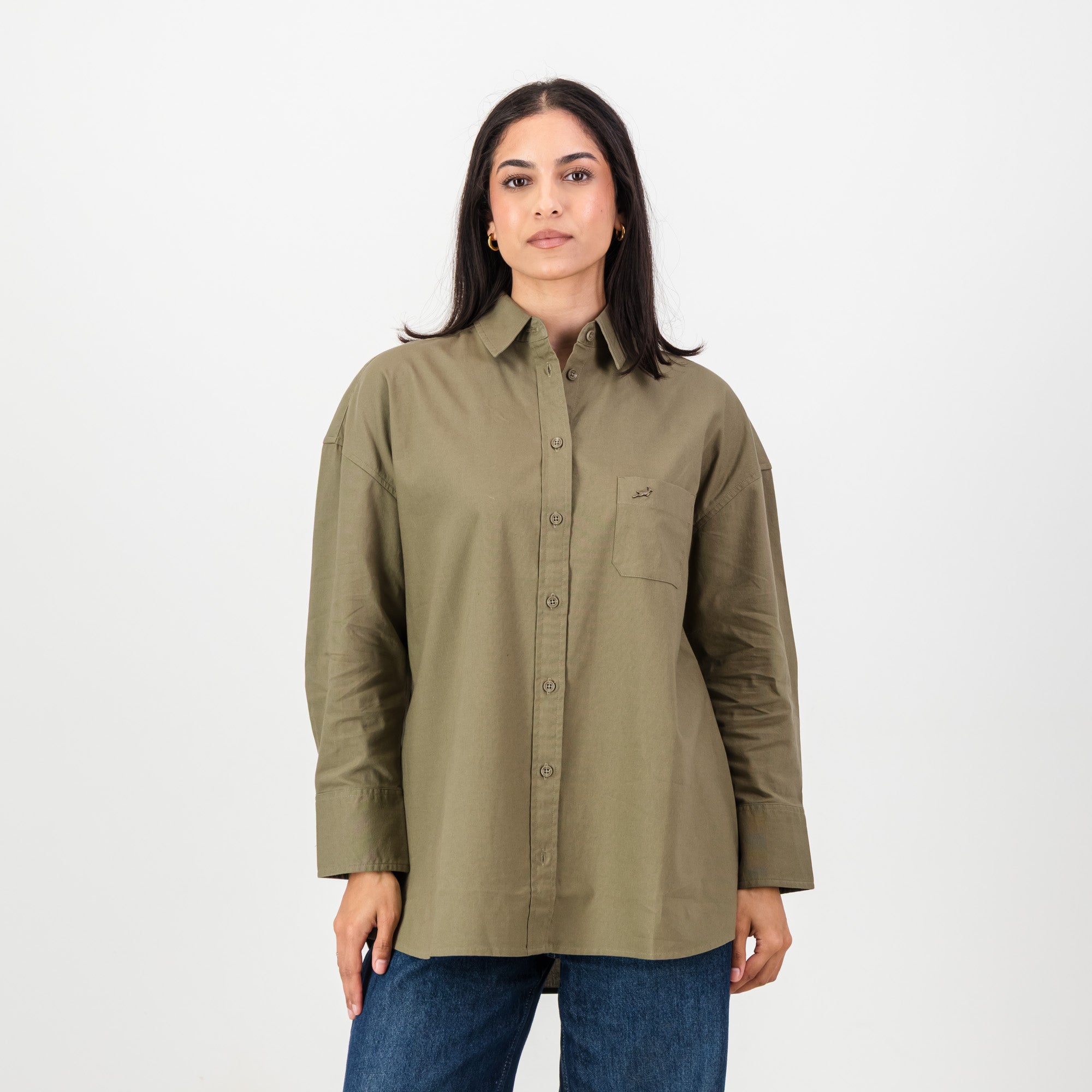 Springboks Ladies Oxford Shirt - Taupe - Old School