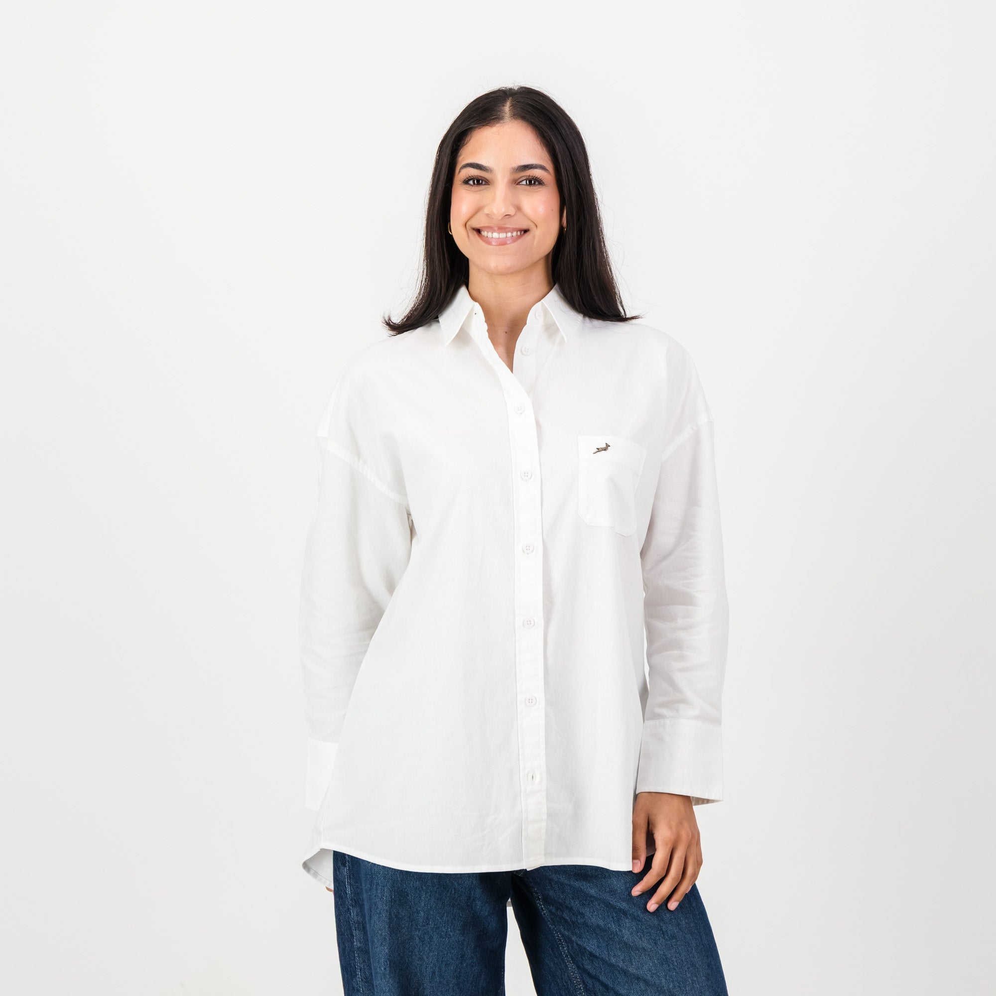 Springboks Ladies Oxford Shirt - White - Old School