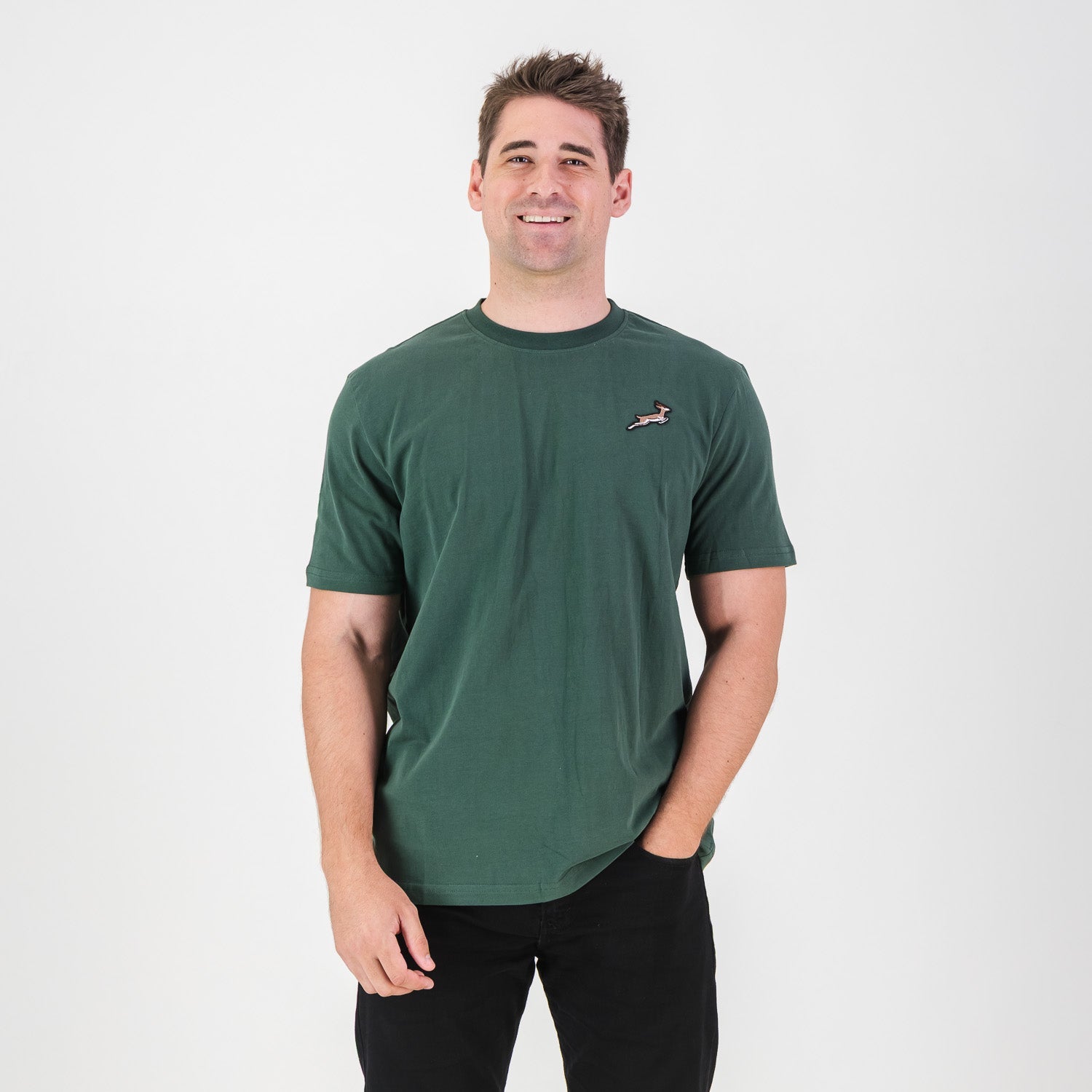 Springboks LC EMB Regular Crew Tee - OS Green - Old School