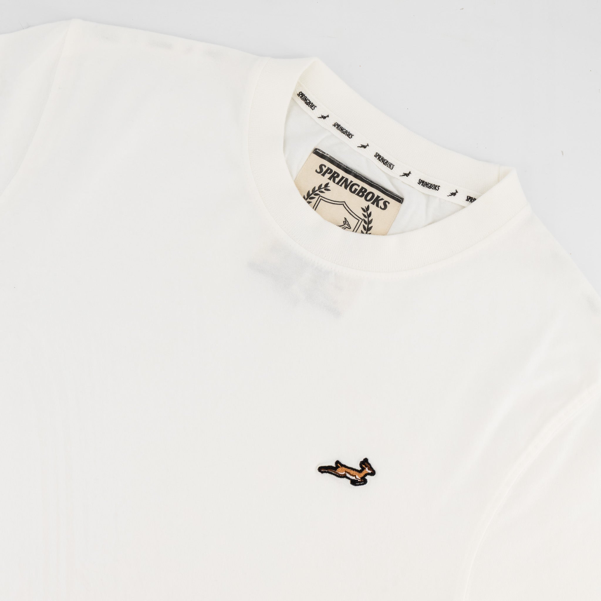 Springboks LC EMB Regular Crew Tee - White - Old School
