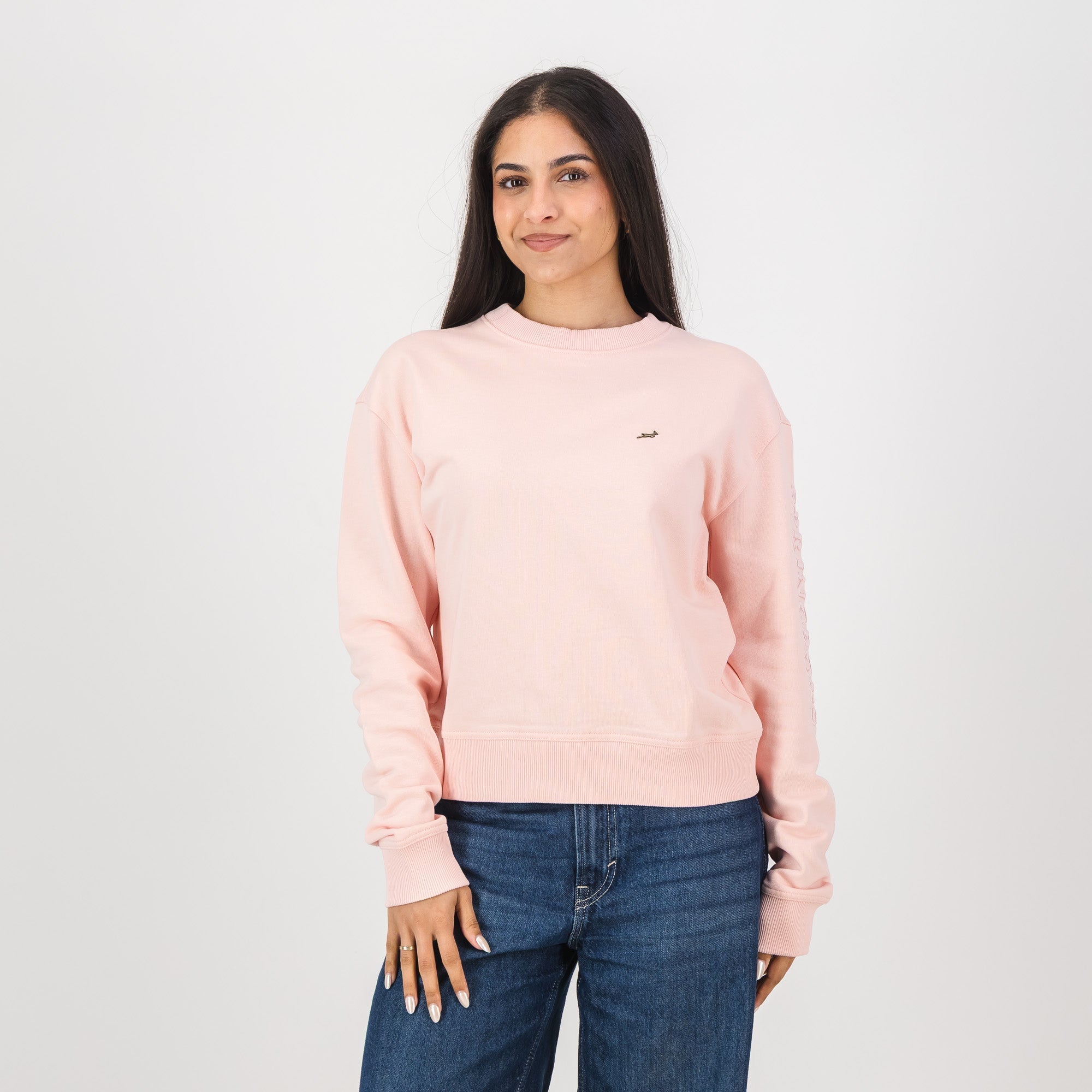 Springboks Metal Rivet Crew Sweat - Rose Quartz - Old School