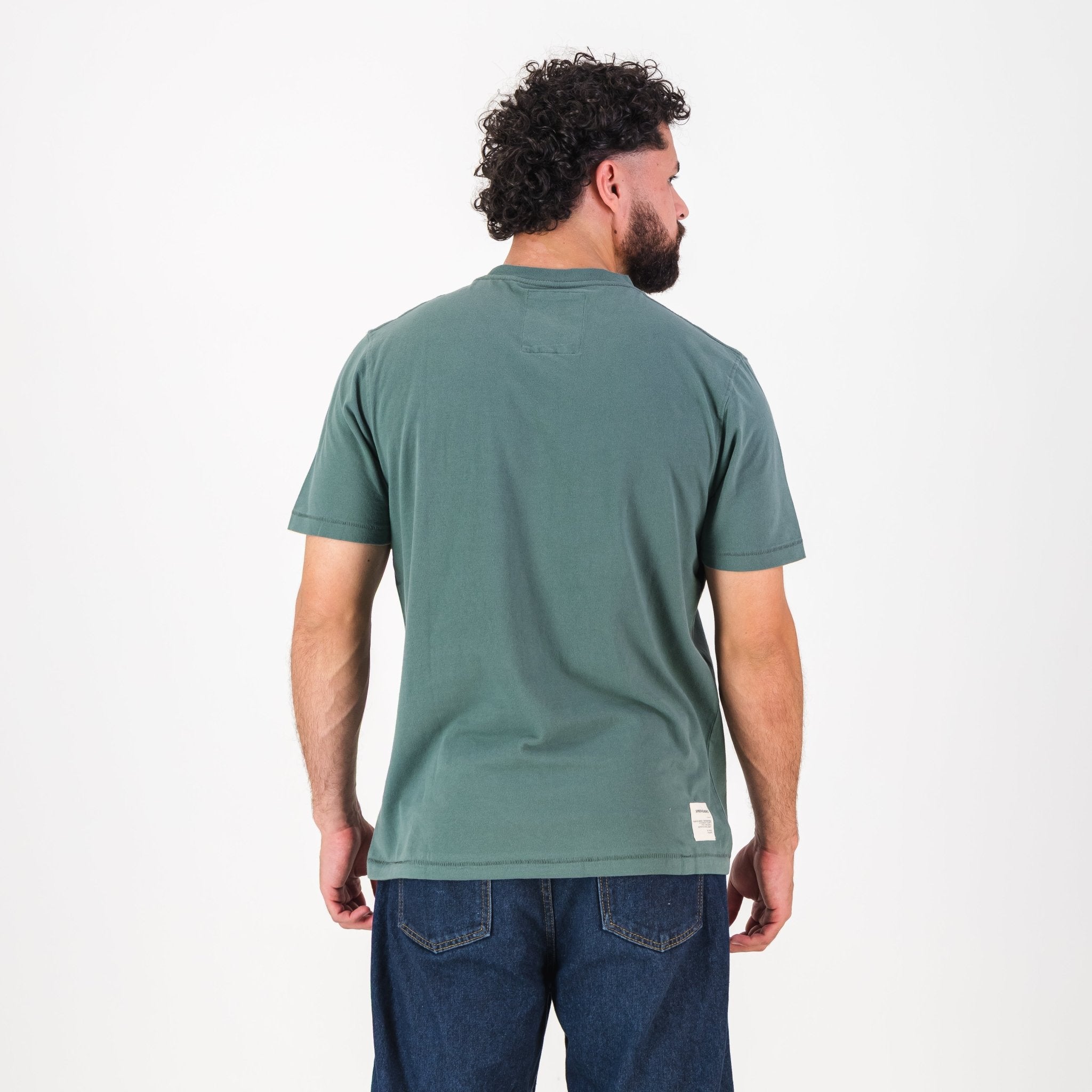 Springboks Mosaic Regular Crew Tee - Forest Green - Old School
