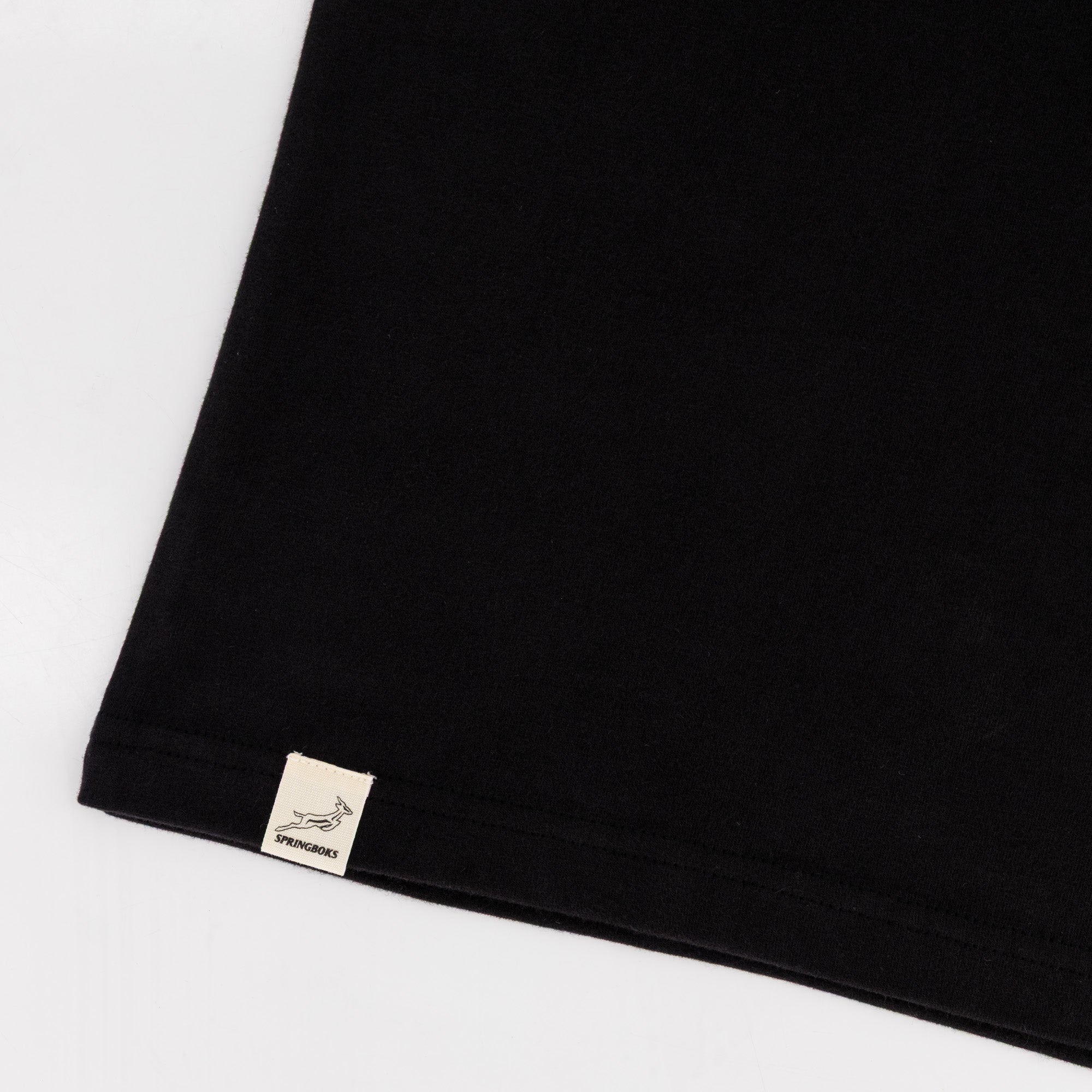 Springboks Outline EMB Regular Crew Tee - Black - Old School