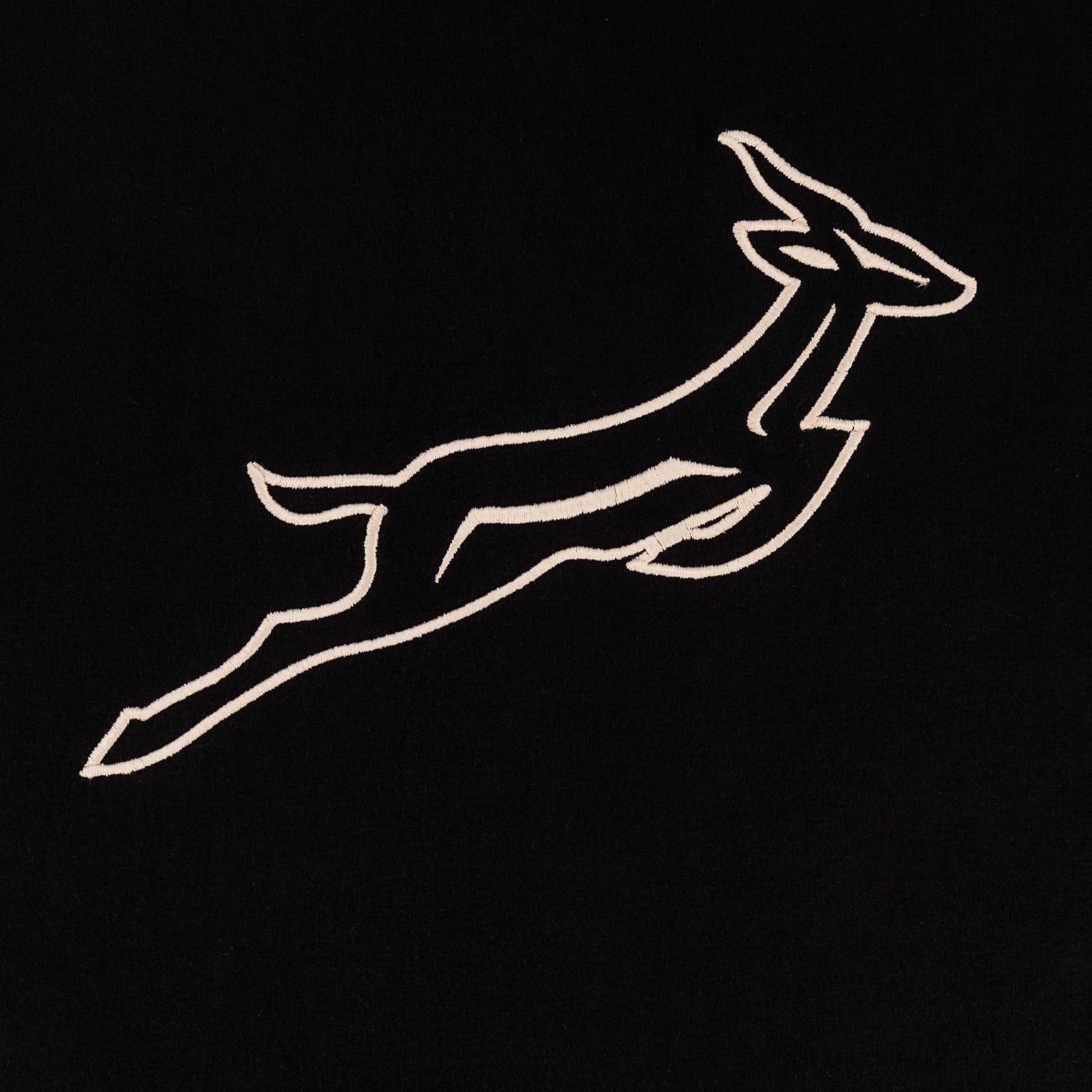 Springboks Outline EMB Regular Crew Tee - Black - Old School